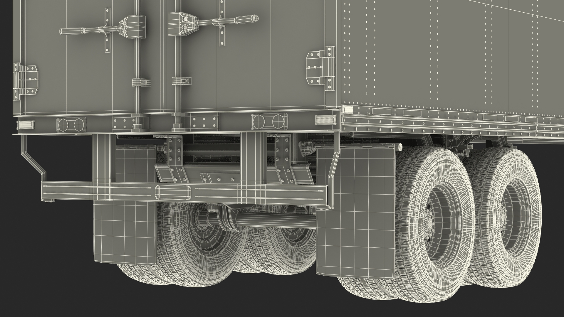 3D model Cabover 4x2 Lorry with Trailer