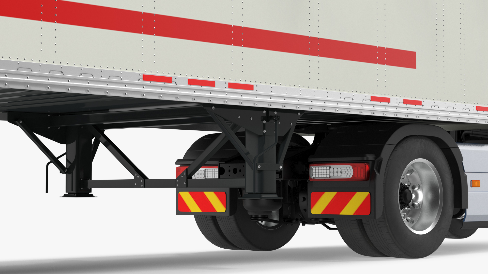 3D model Cabover 4x2 Lorry with Trailer