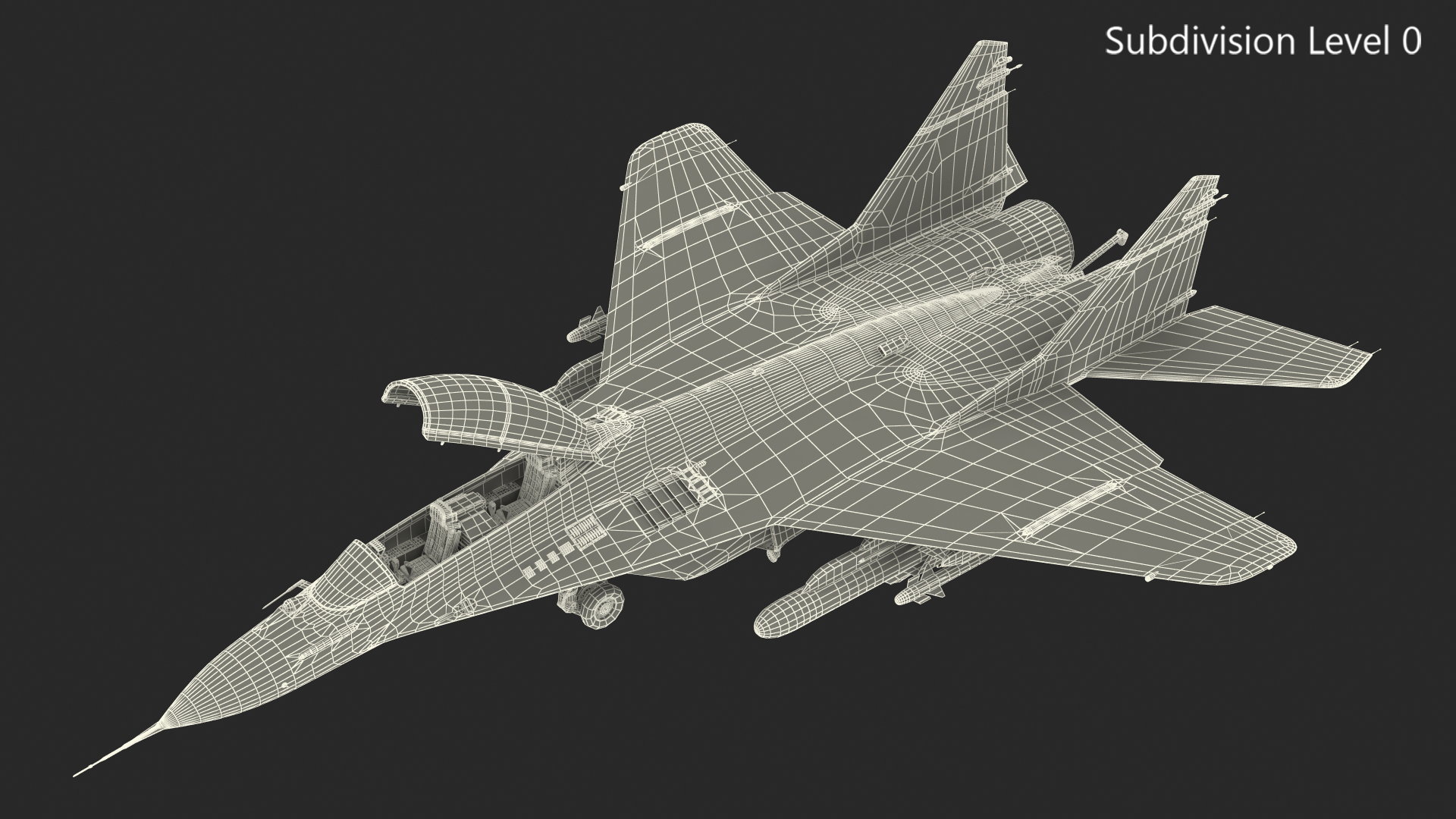 MiG 29 KUB Tandem Aircraft Indian with Armament 3D
