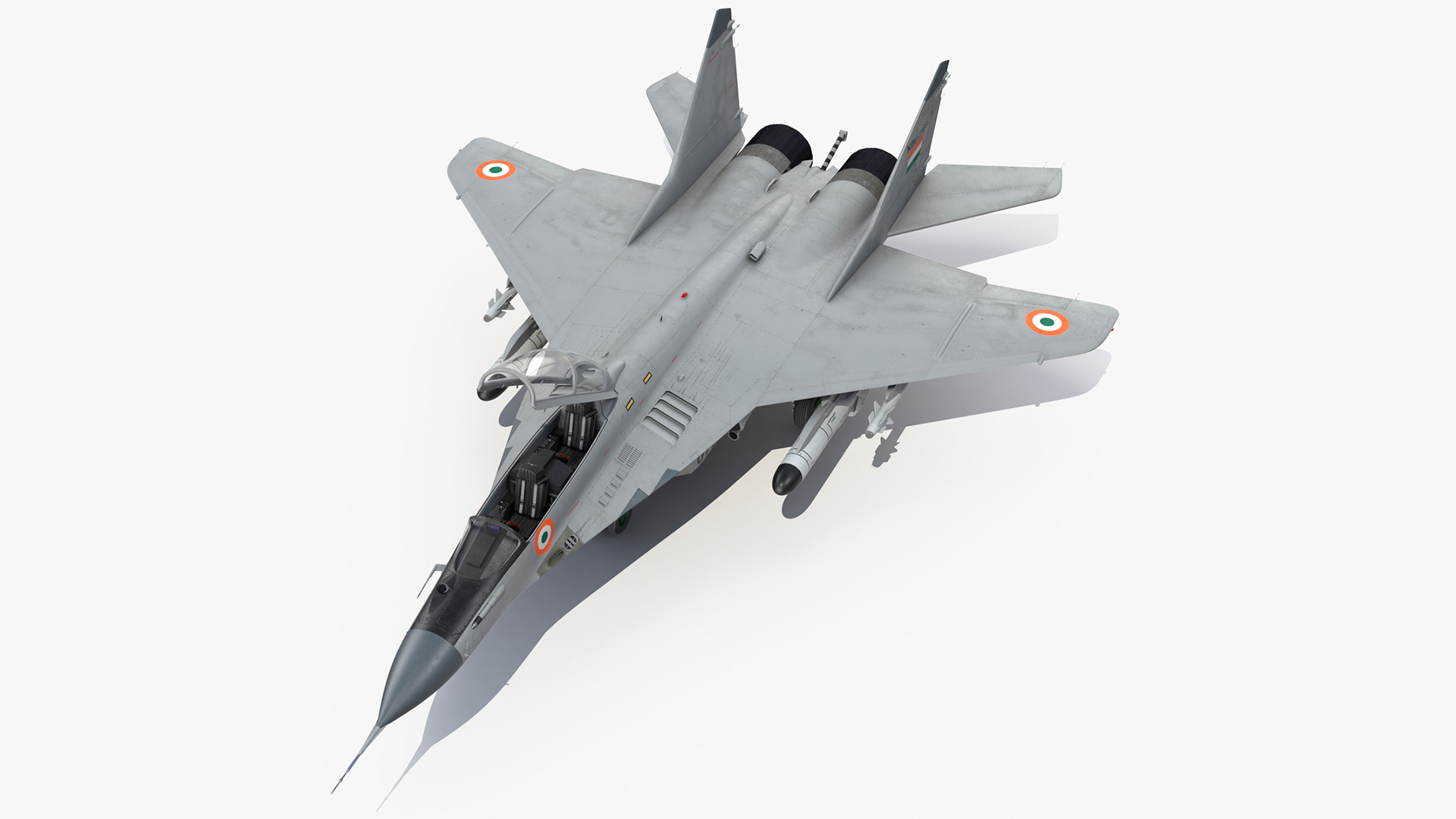 MiG 29 KUB Tandem Aircraft Indian with Armament 3D