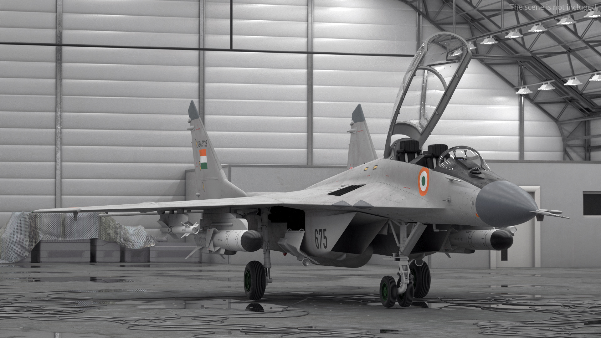 MiG 29 KUB Tandem Aircraft Indian with Armament 3D