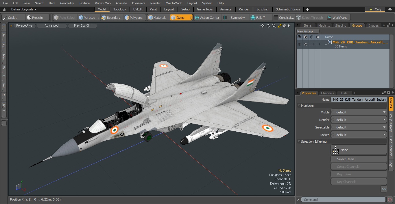 MiG 29 KUB Tandem Aircraft Indian with Armament 3D