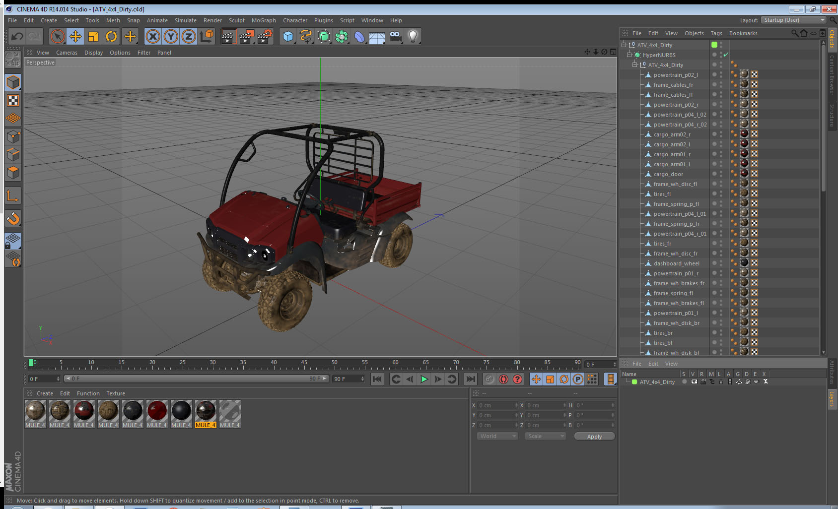 3D ATV 4x4 Dirty model