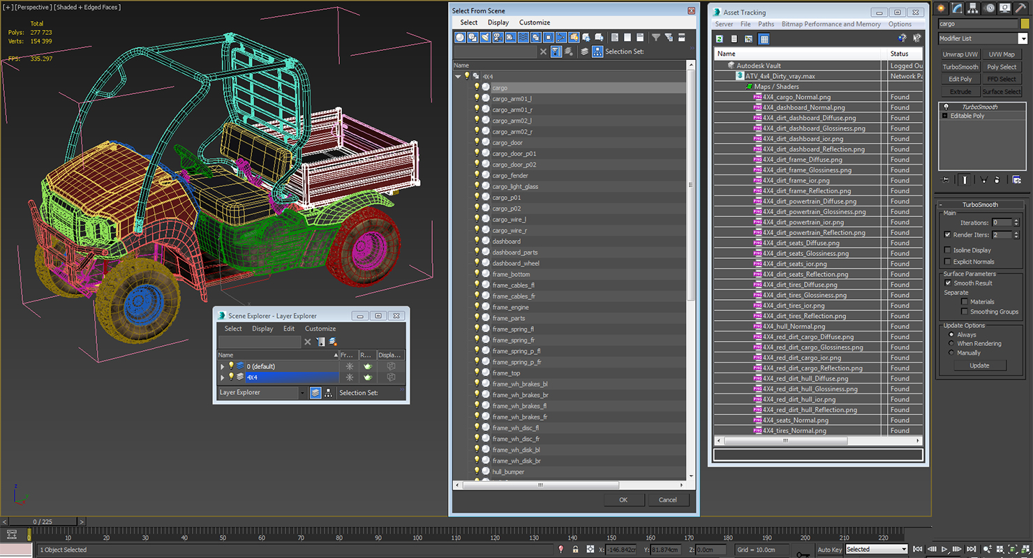 3D ATV 4x4 Dirty model