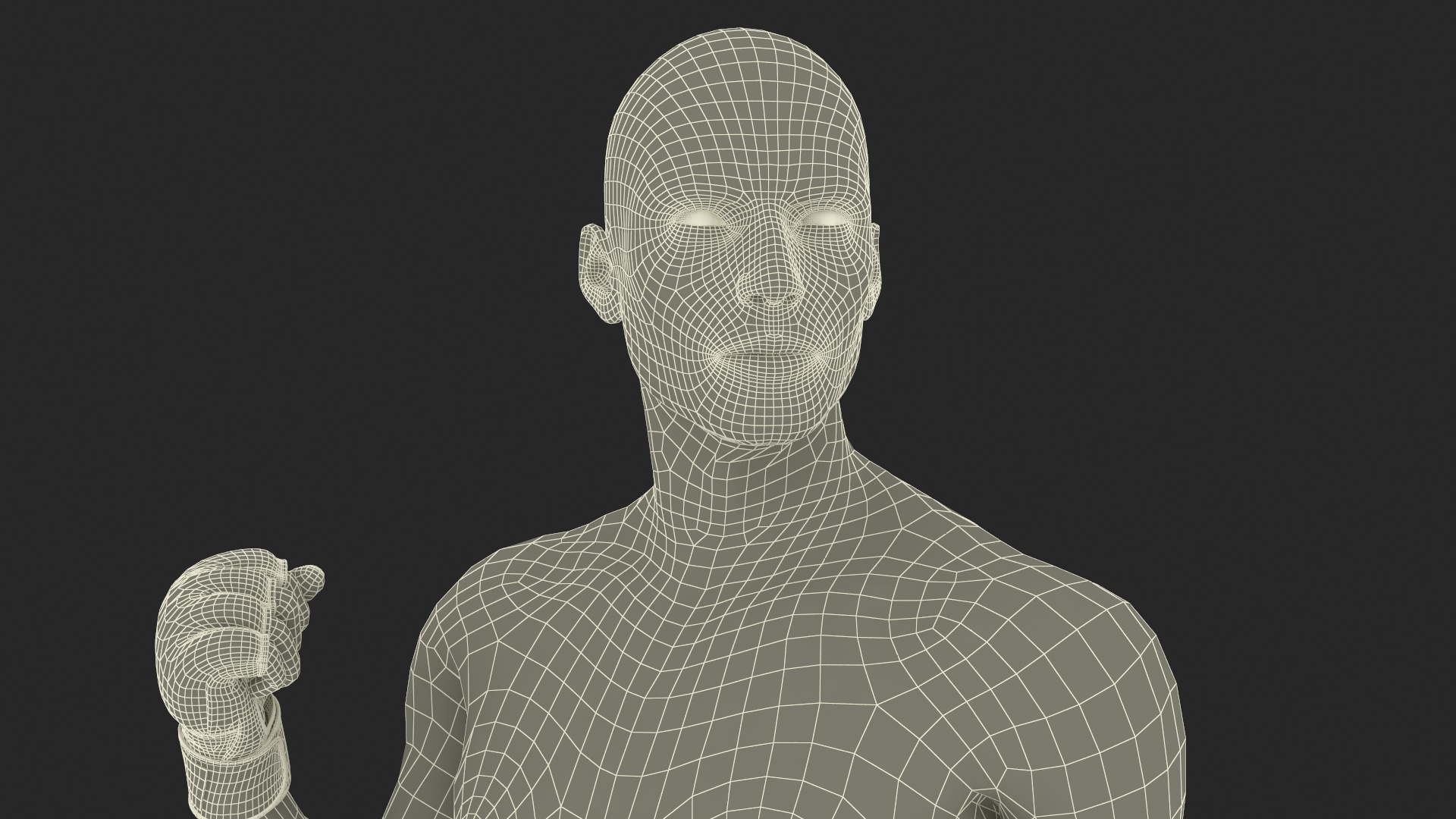 Fighter UFC MMA in Pose Sweaty Fur 3D model