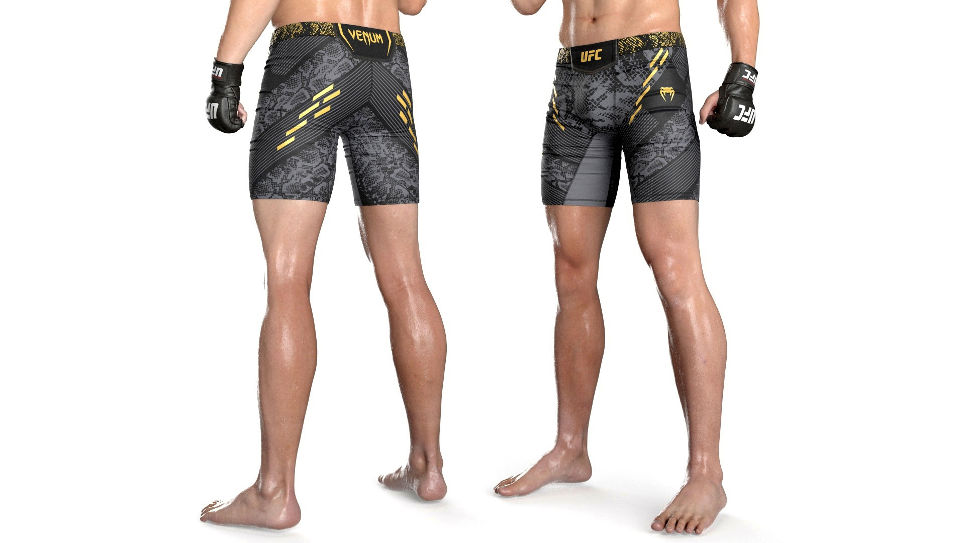 Fighter UFC MMA in Pose Sweaty Fur 3D model