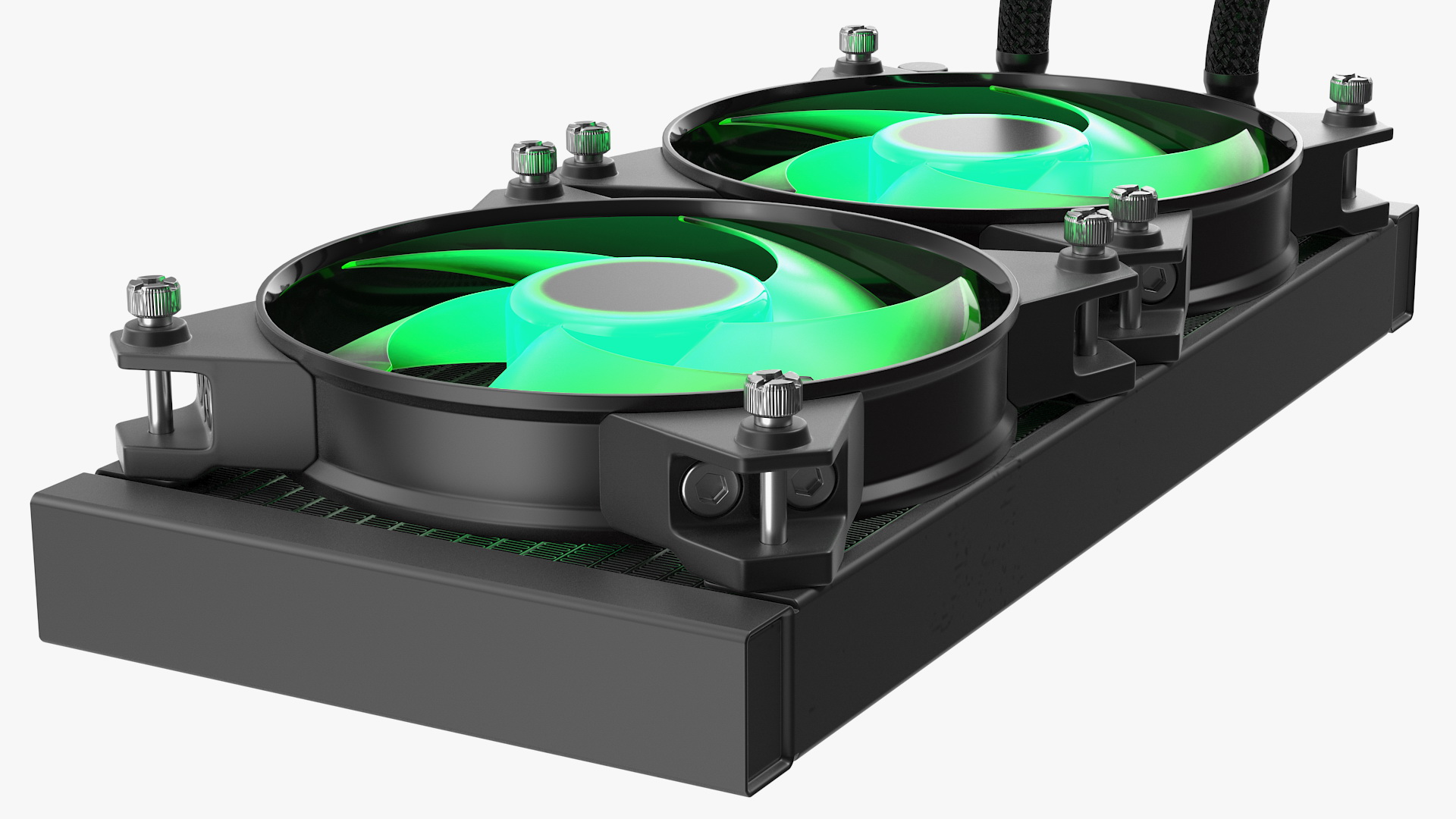 3D model Dual Fan CPU RGB Liquid Cooler