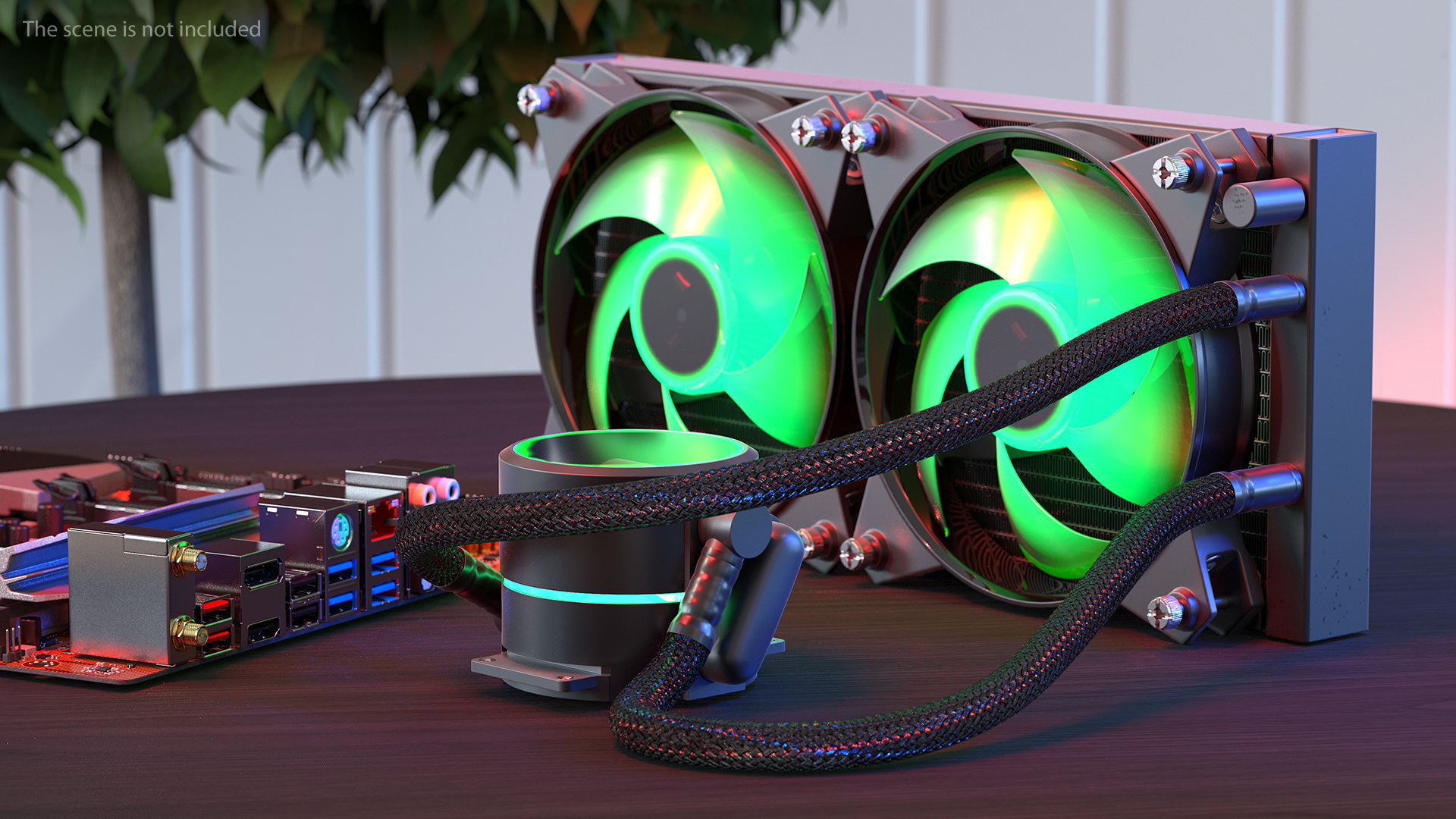 3D model Dual Fan CPU RGB Liquid Cooler