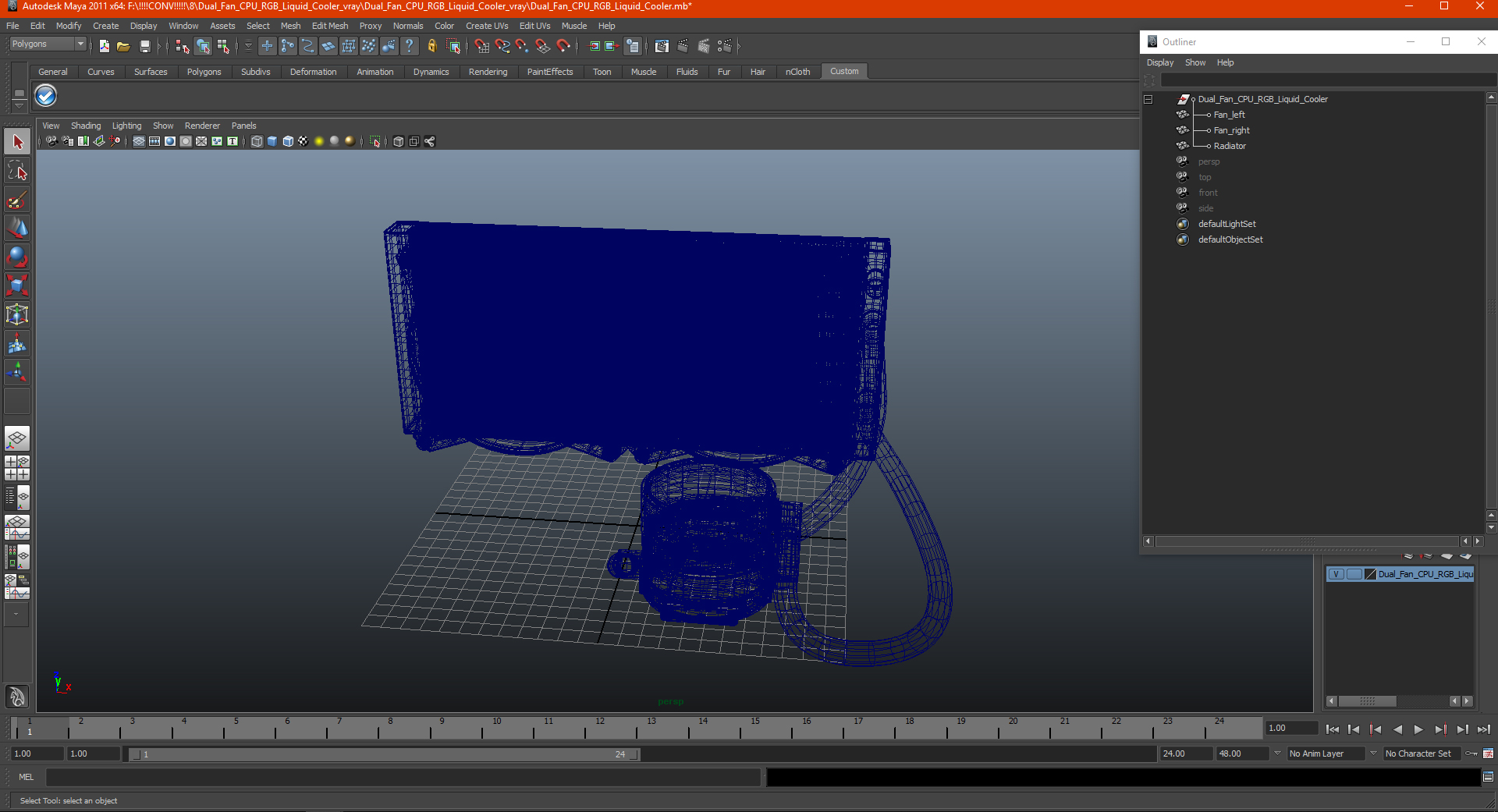 3D model Dual Fan CPU RGB Liquid Cooler