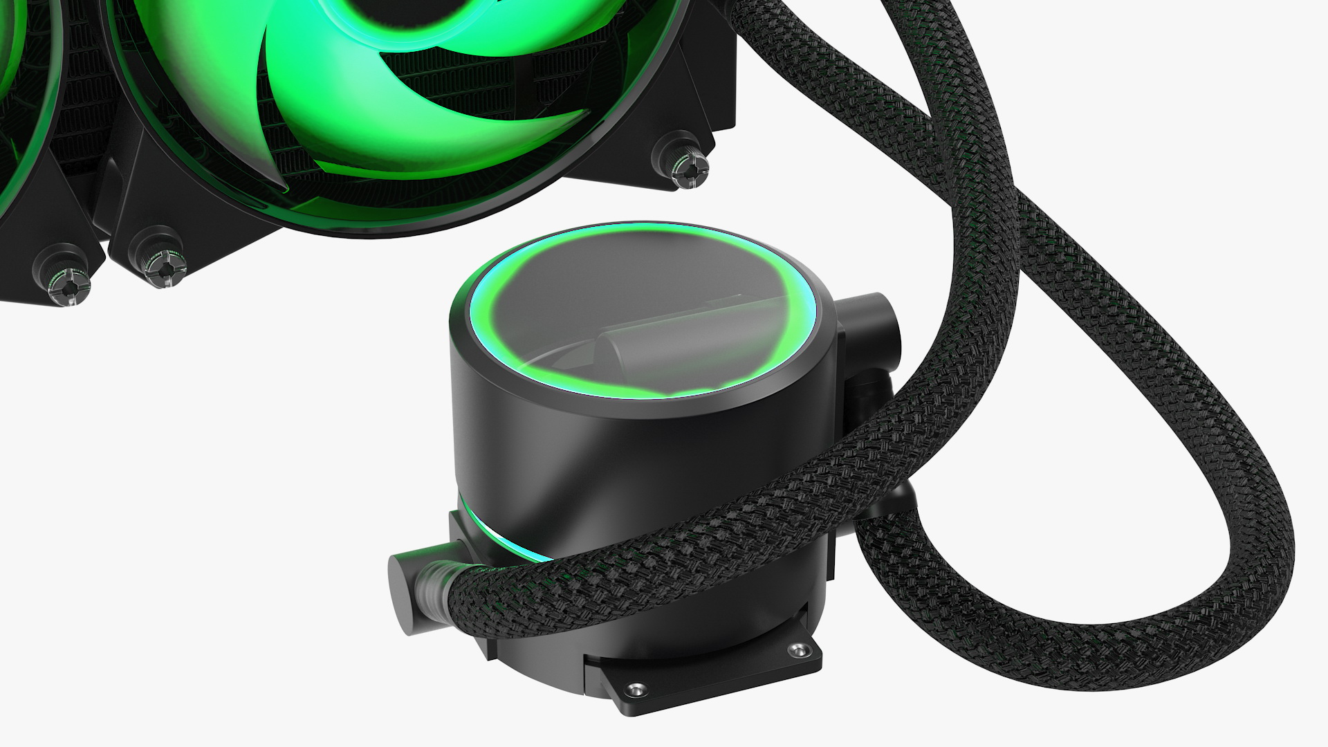 3D model Dual Fan CPU RGB Liquid Cooler