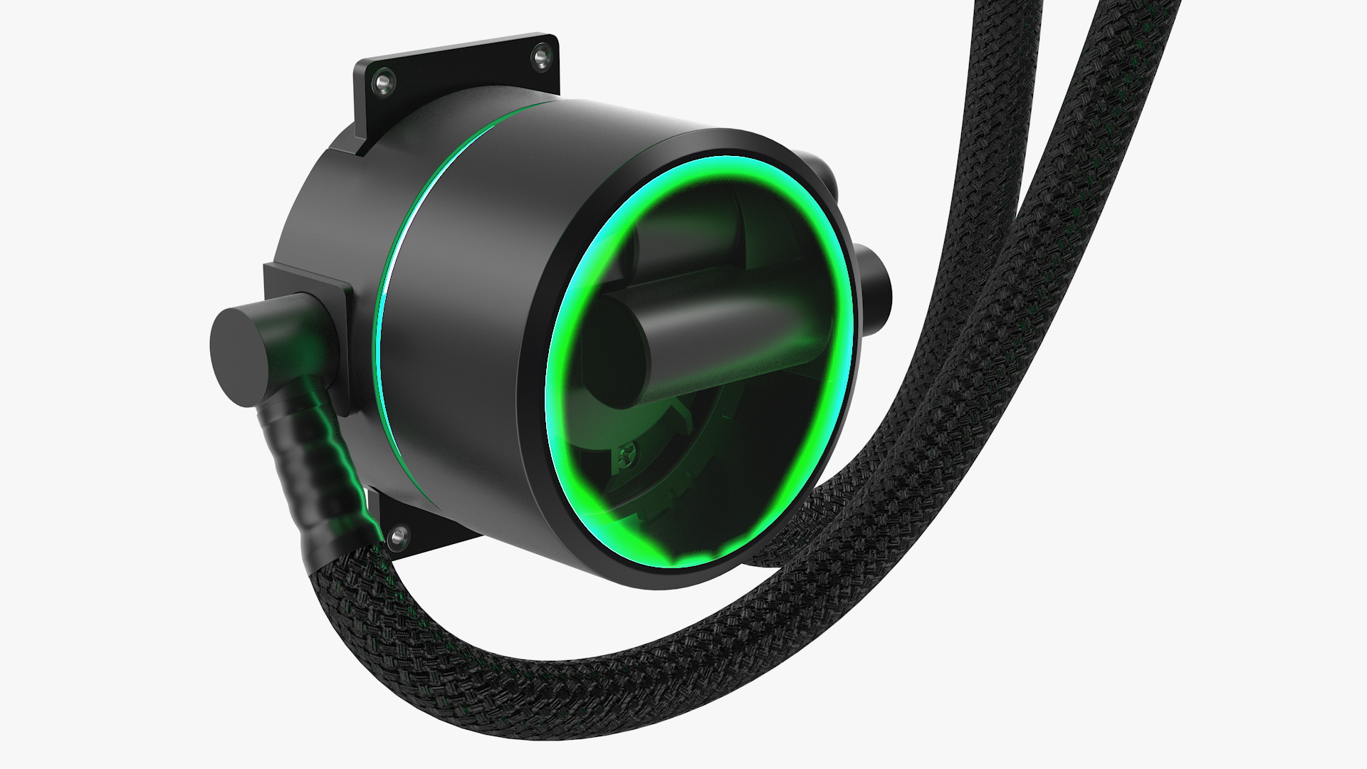 3D model Dual Fan CPU RGB Liquid Cooler
