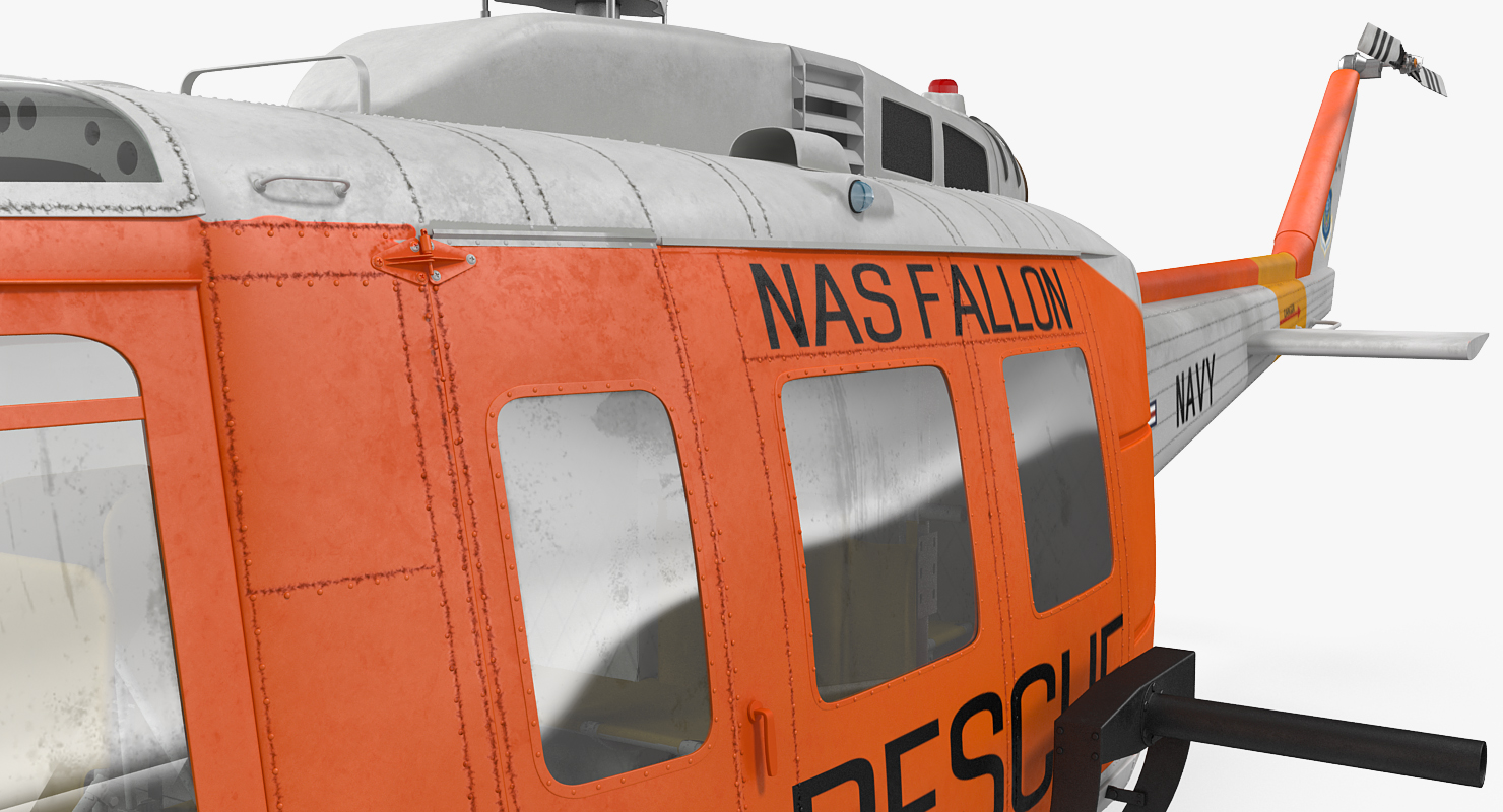 3D model US Navy Bell UH 1 Iroquois Rescue Rigged