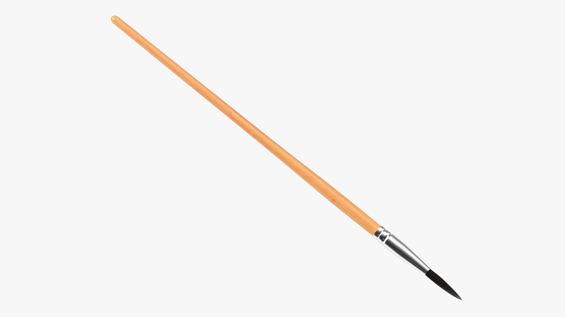 3D model Classic Wooden Paint Brush with Fur