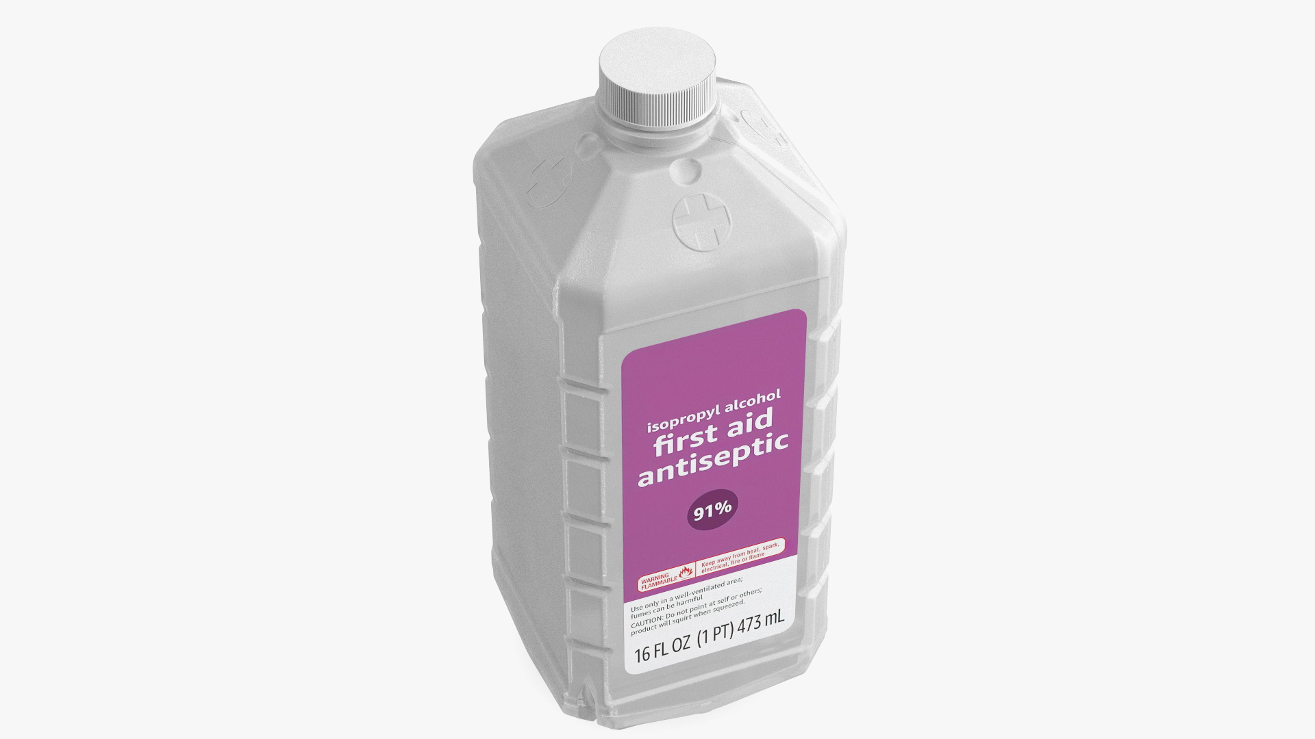 3D model Plastic Medicine Bottle First Aid Antiseptic Liquid 16 Fl Oz