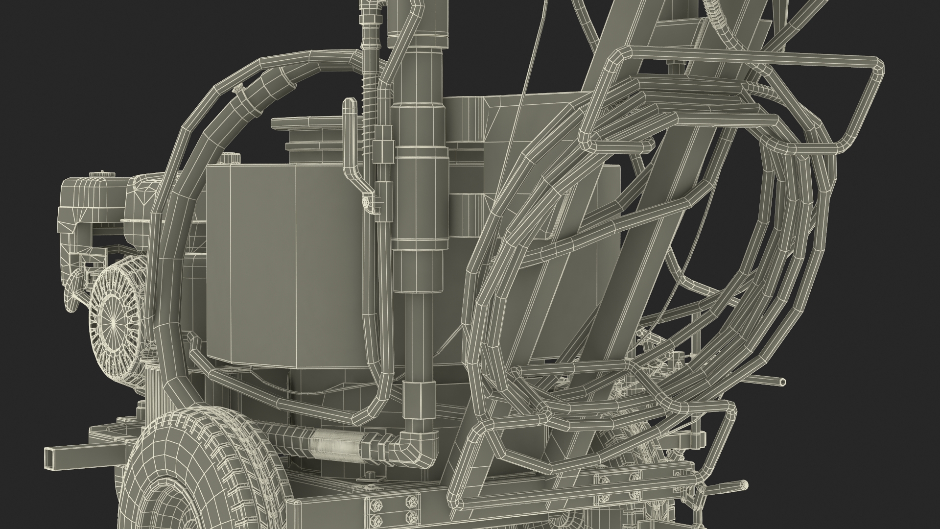 3D model Road Worker with Cold Paint Line Striper