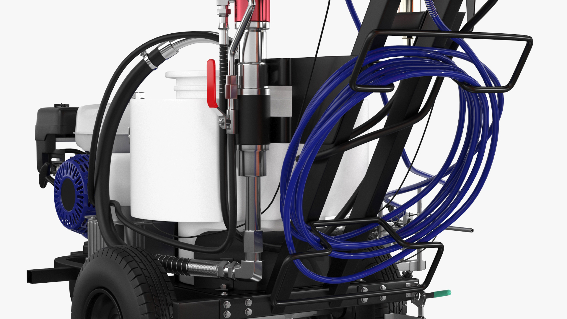 3D model Road Worker with Cold Paint Line Striper