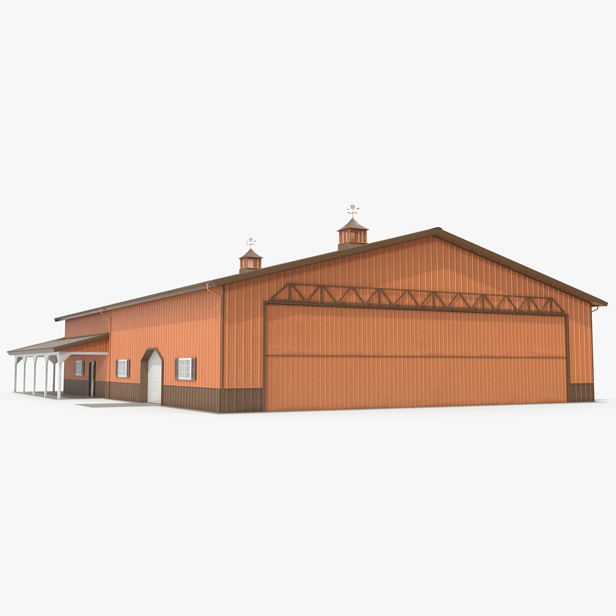 3D model Personal Airplane Hangar Rigged for Cinema 4D