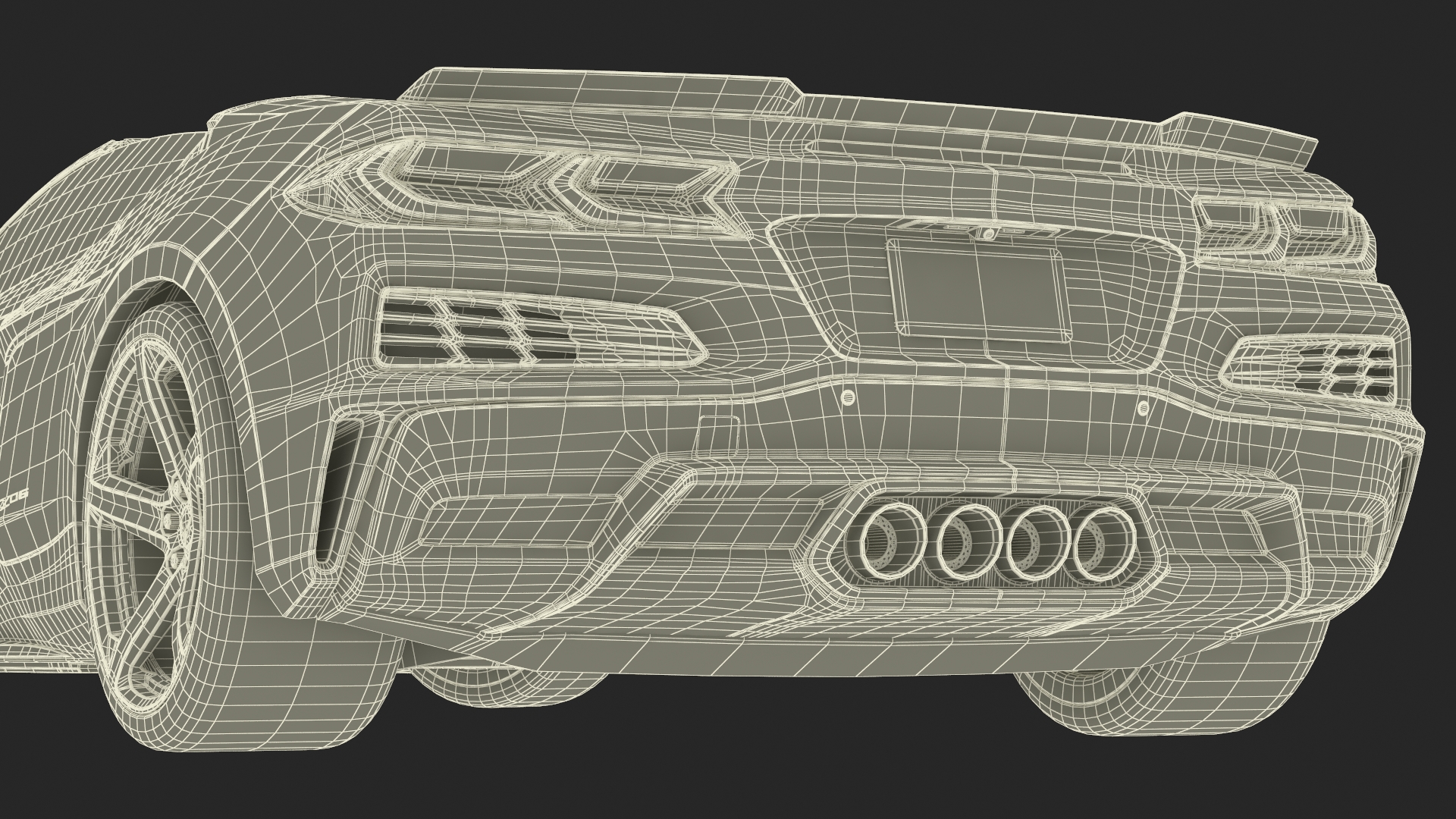 3D Orange Cabriolet 2023 Chevrolet Corvette Z06 Open Rigged