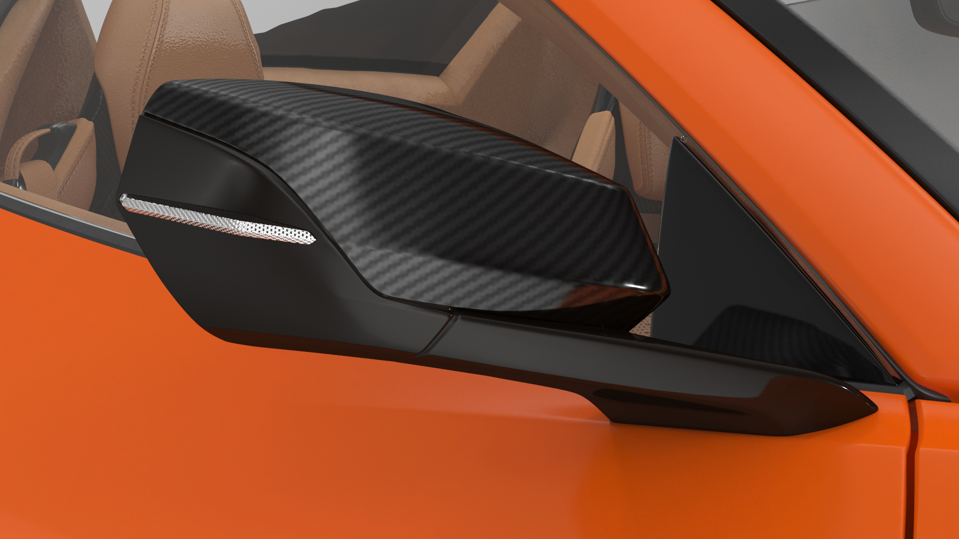 3D Orange Cabriolet 2023 Chevrolet Corvette Z06 Open Rigged