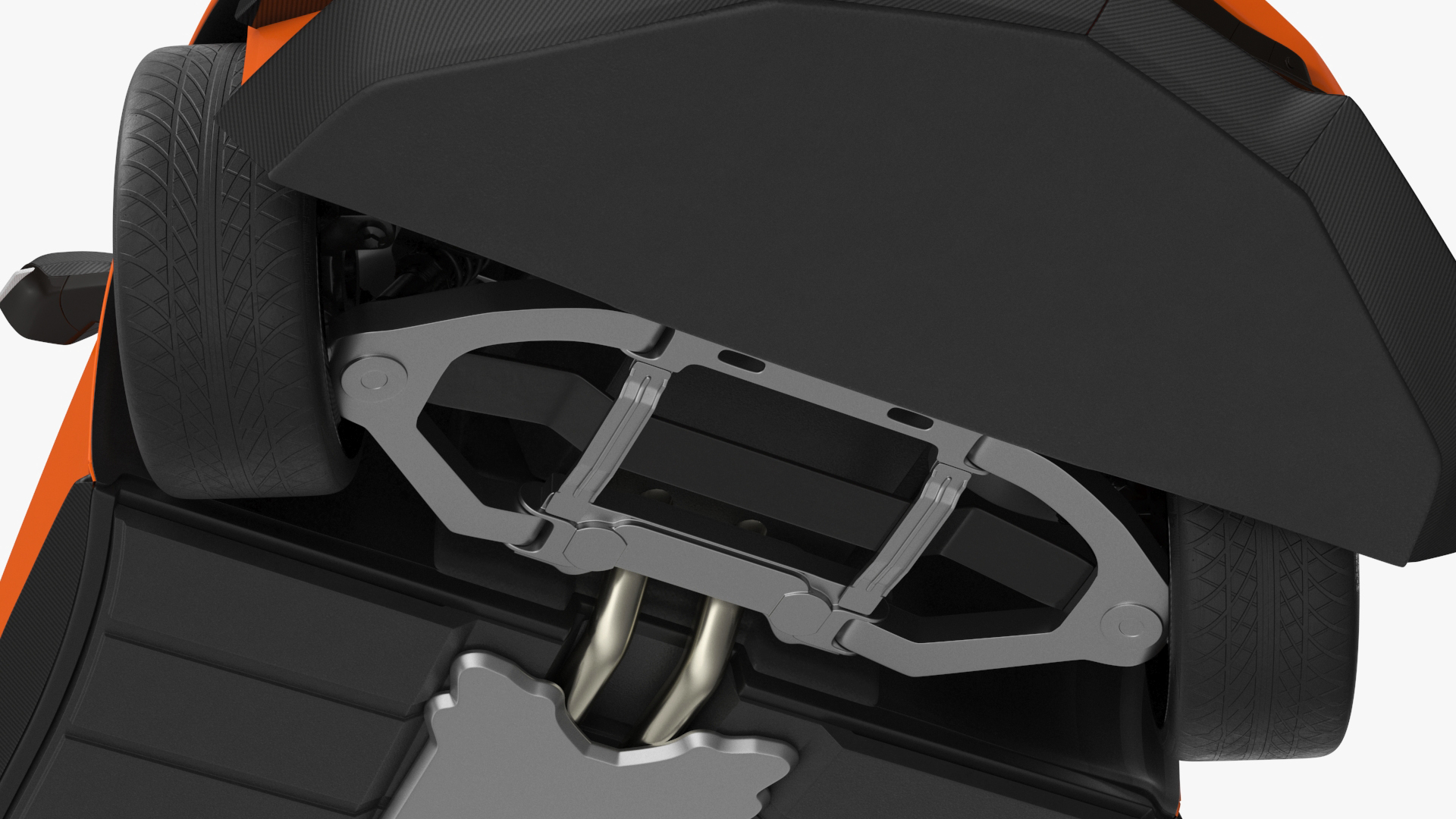 3D Orange Cabriolet 2023 Chevrolet Corvette Z06 Open Rigged
