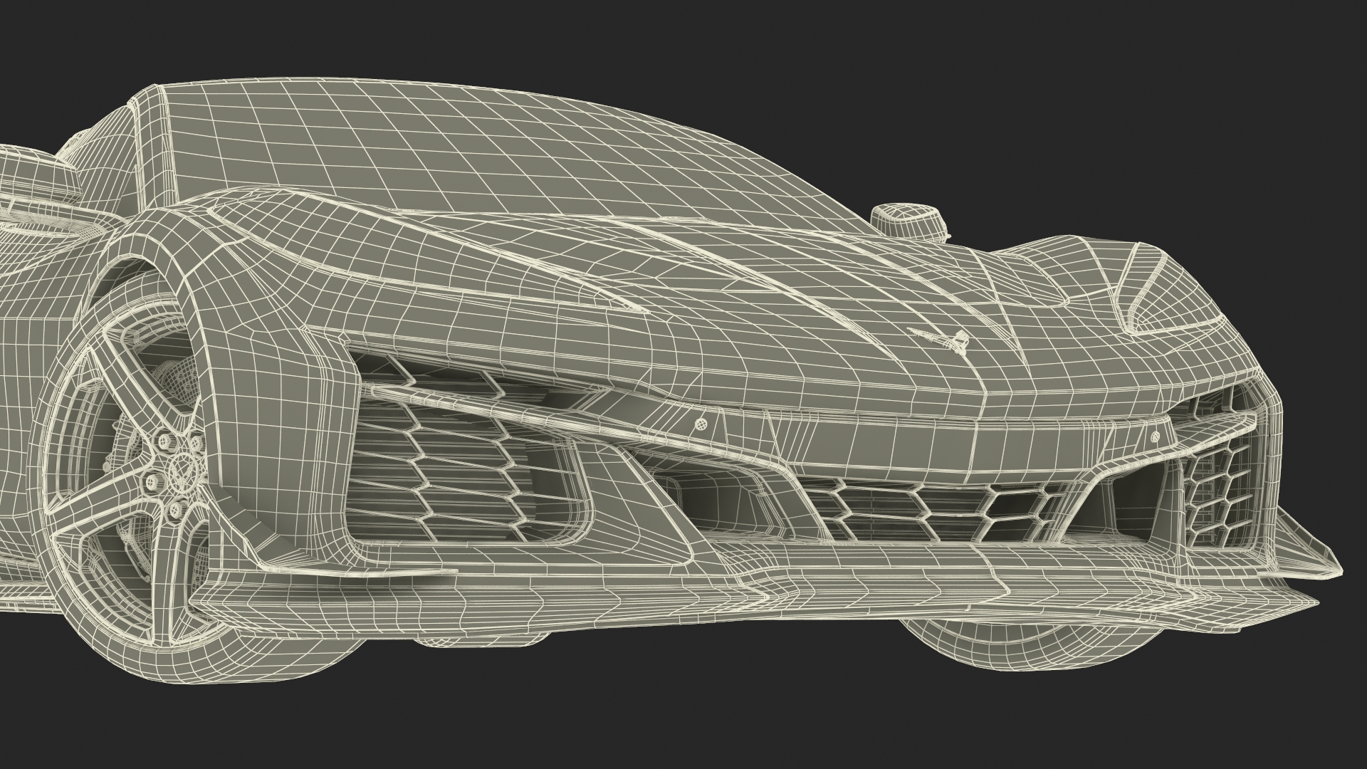3D Orange Cabriolet 2023 Chevrolet Corvette Z06 Open Rigged