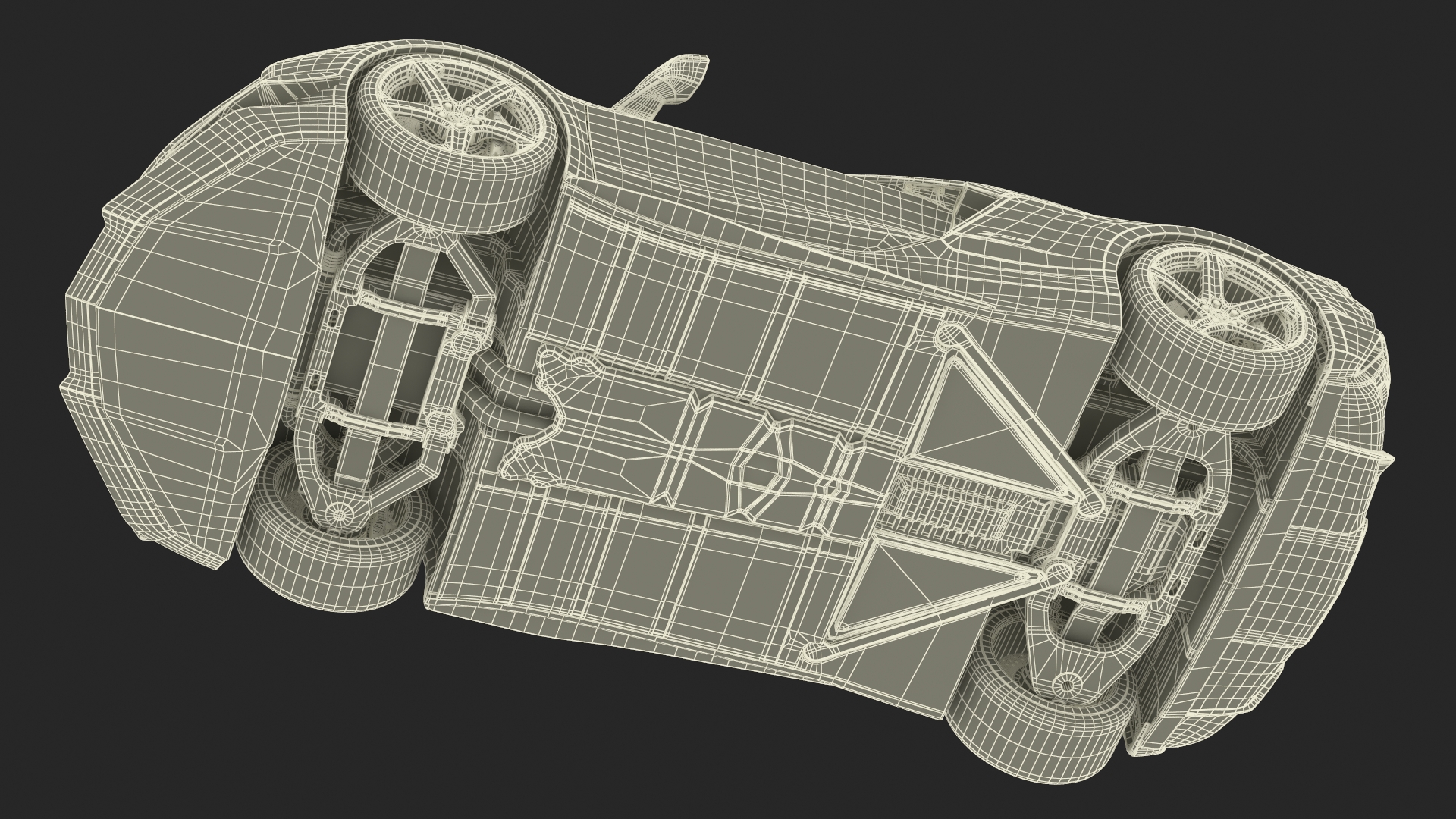 3D Orange Cabriolet 2023 Chevrolet Corvette Z06 Open Rigged