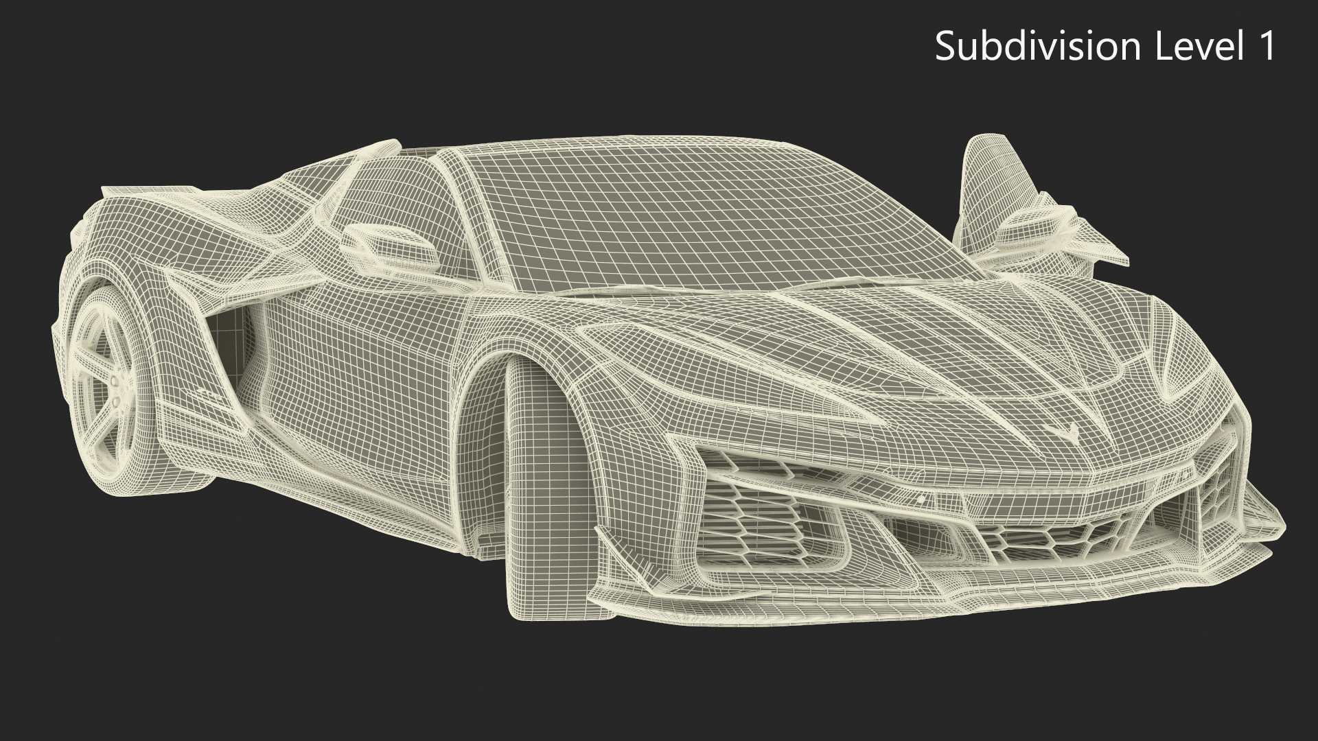 3D Orange Cabriolet 2023 Chevrolet Corvette Z06 Open Rigged