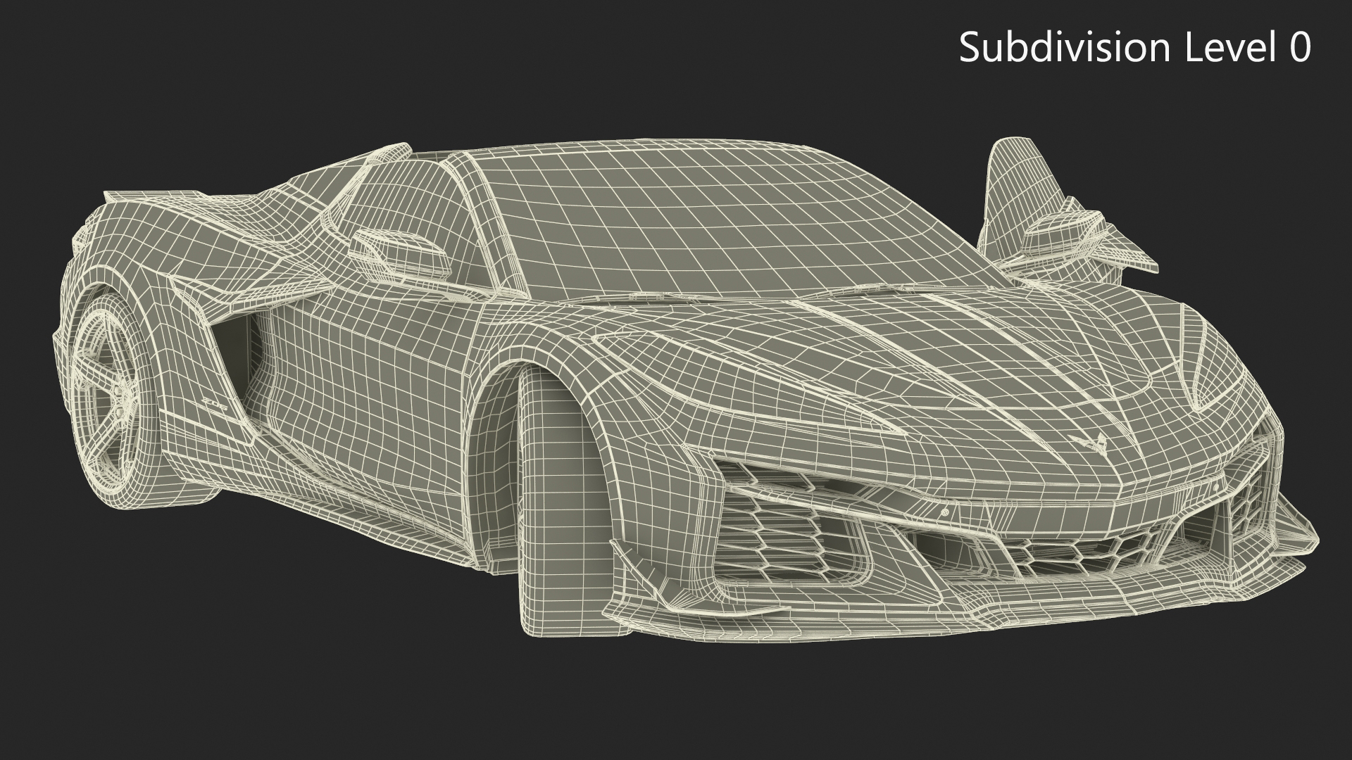 3D Orange Cabriolet 2023 Chevrolet Corvette Z06 Open Rigged
