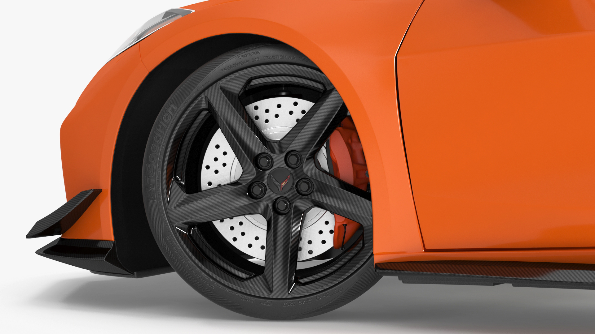 3D Orange Cabriolet 2023 Chevrolet Corvette Z06 Open Rigged