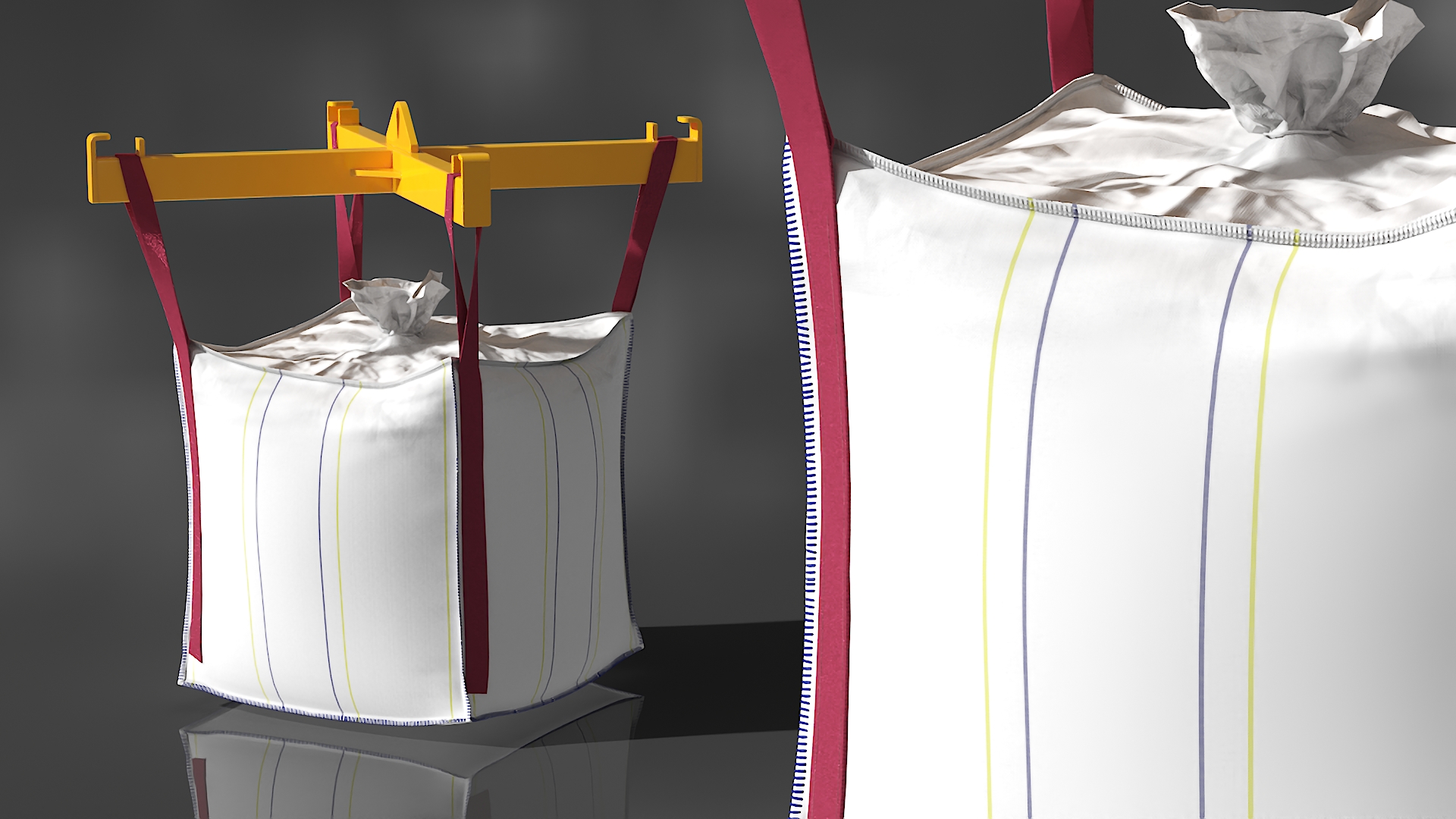 3D 1 Ton Bulk Bag with Lifting Frame model