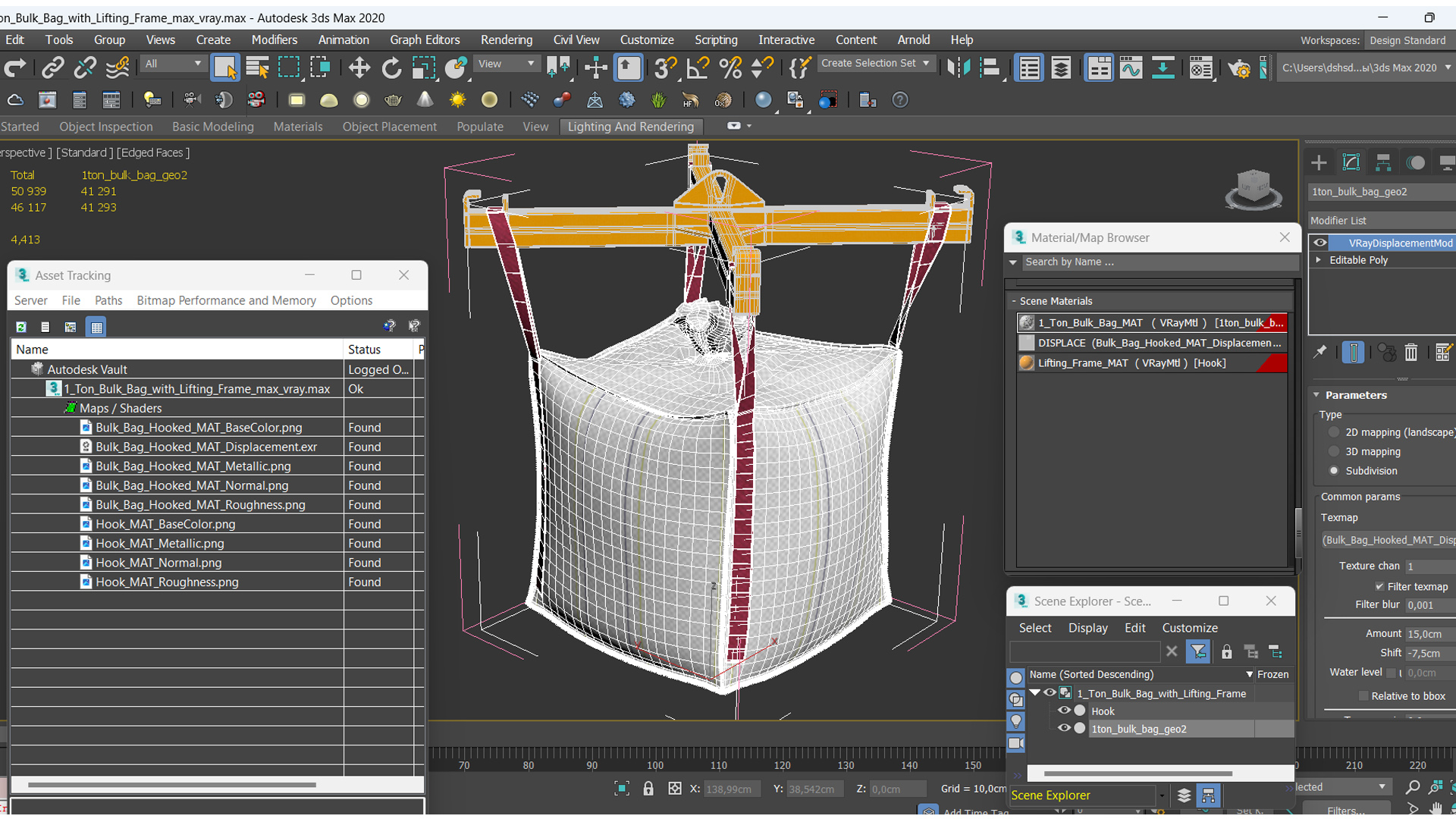3D 1 Ton Bulk Bag with Lifting Frame model