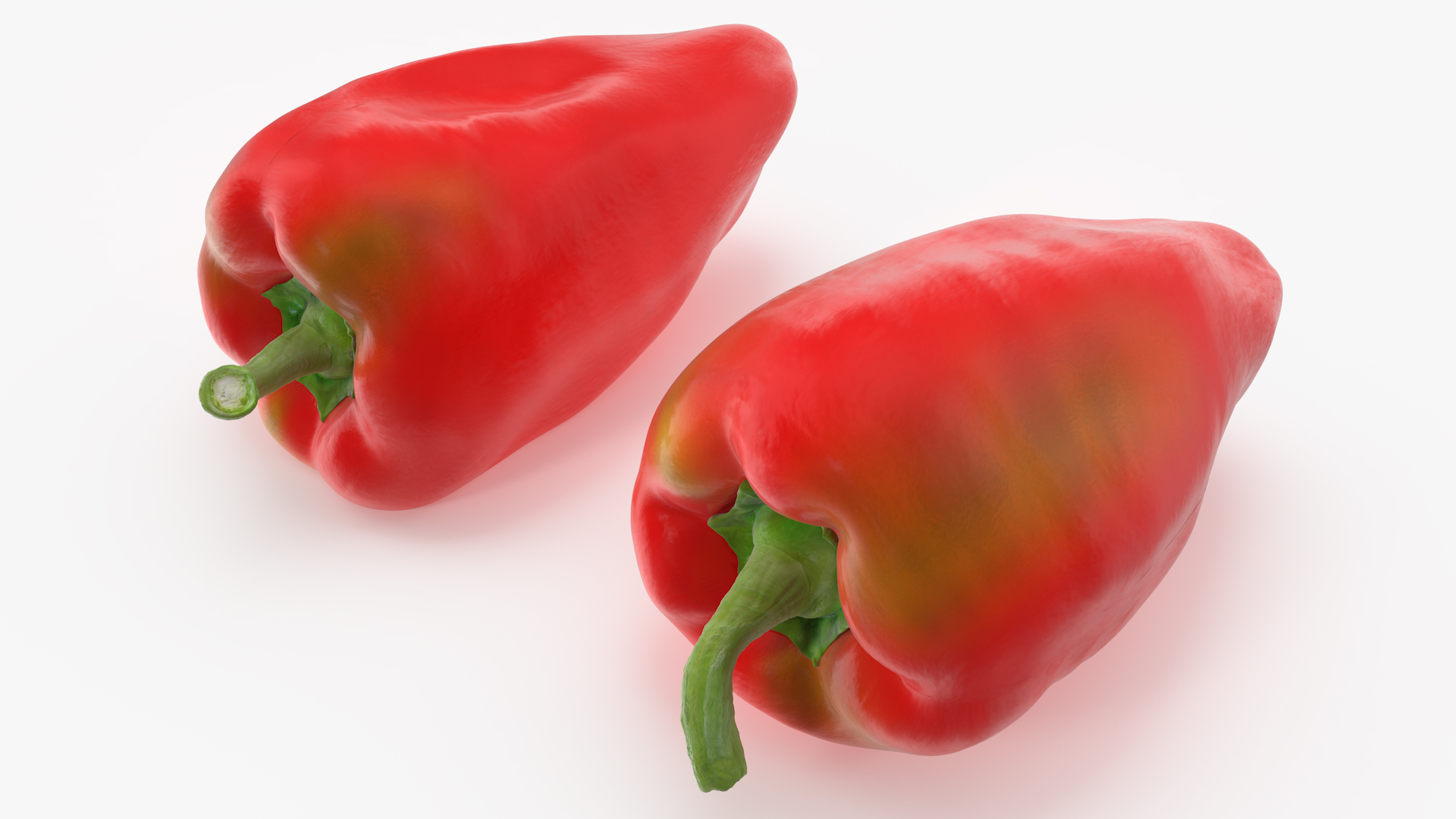 3D Red Long Pepper Bicolor model