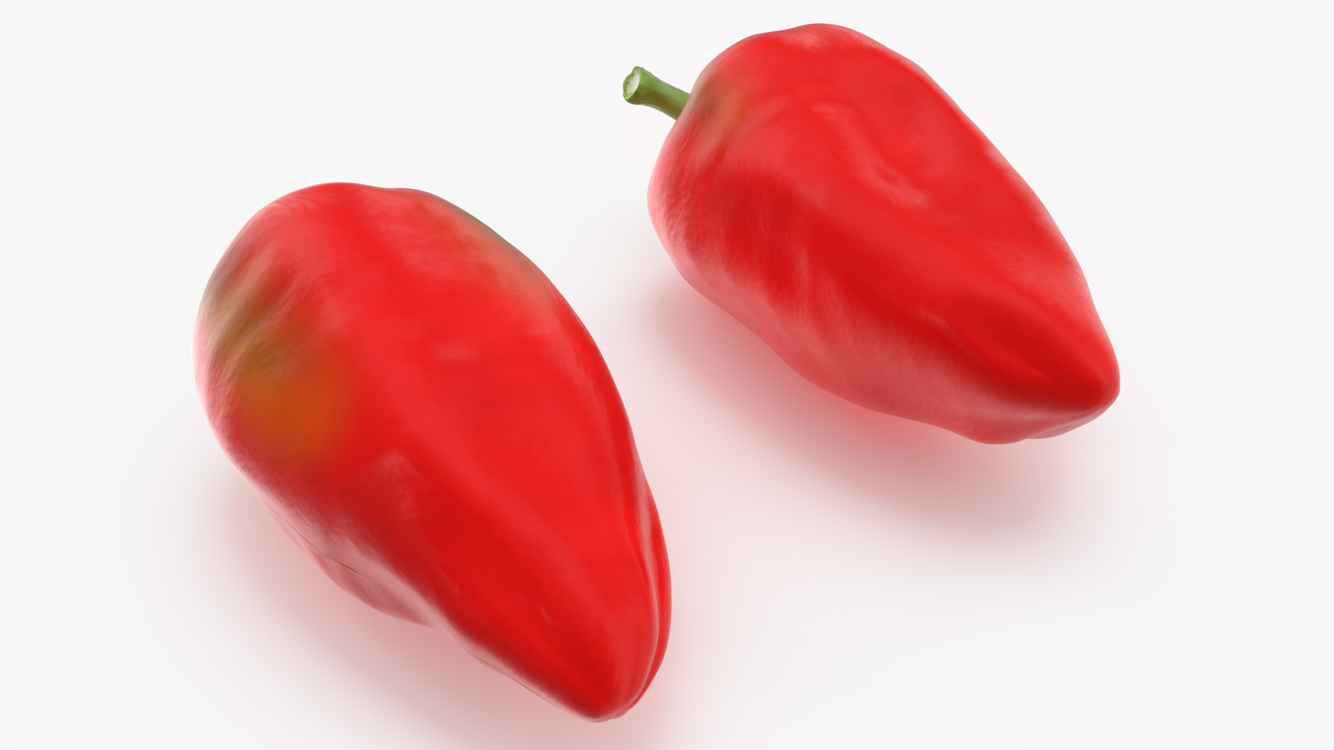 3D Red Long Pepper Bicolor model