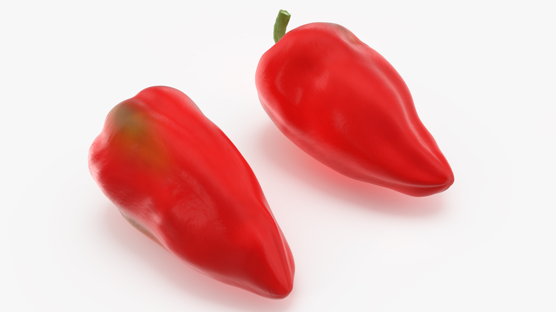 3D Red Long Pepper Bicolor model