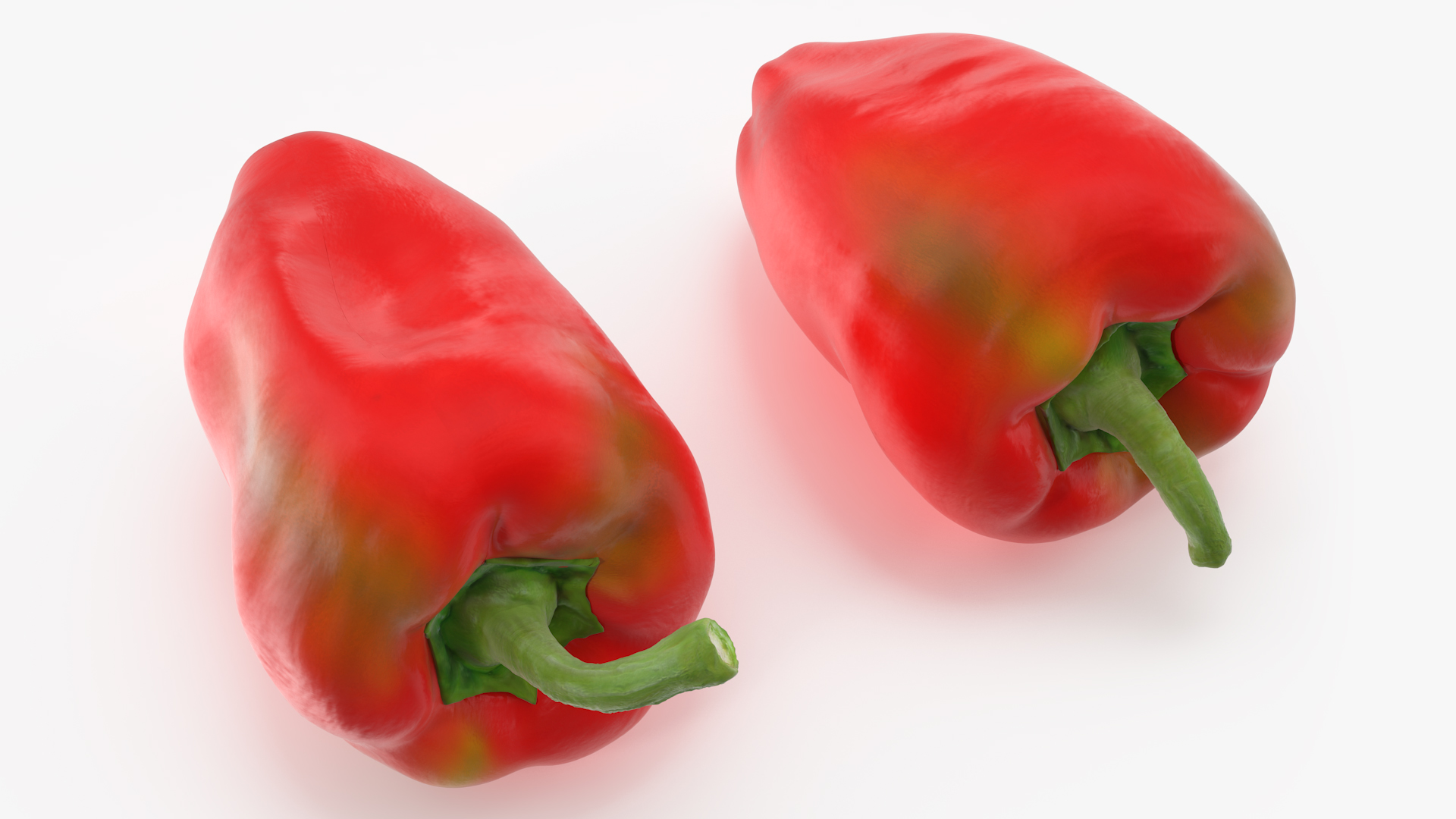 3D Red Long Pepper Bicolor model