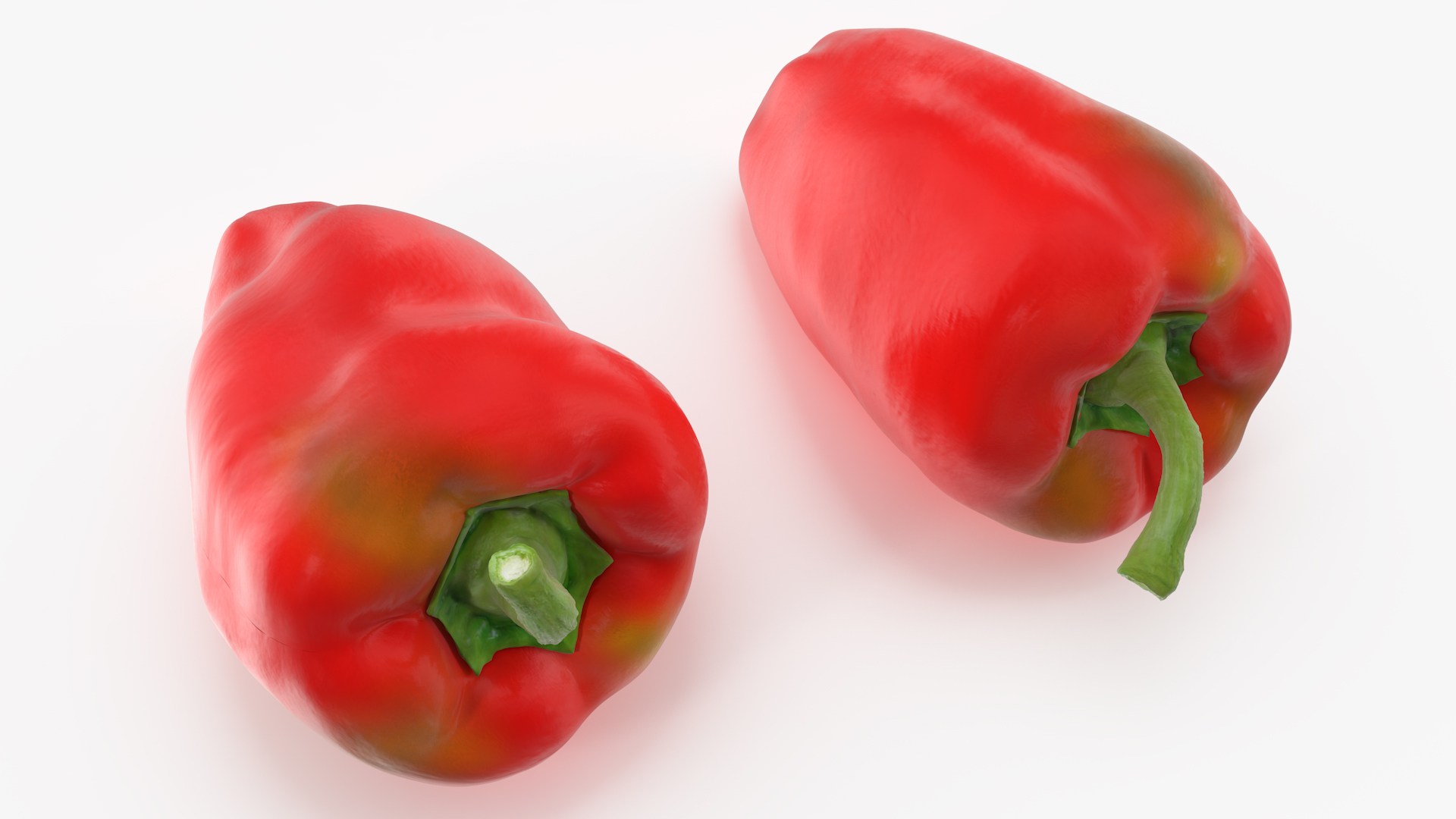 3D Red Long Pepper Bicolor model