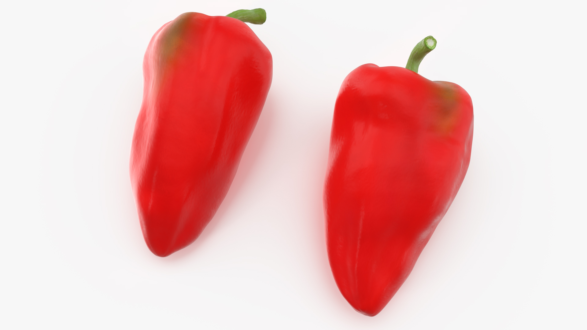 3D Red Long Pepper Bicolor model