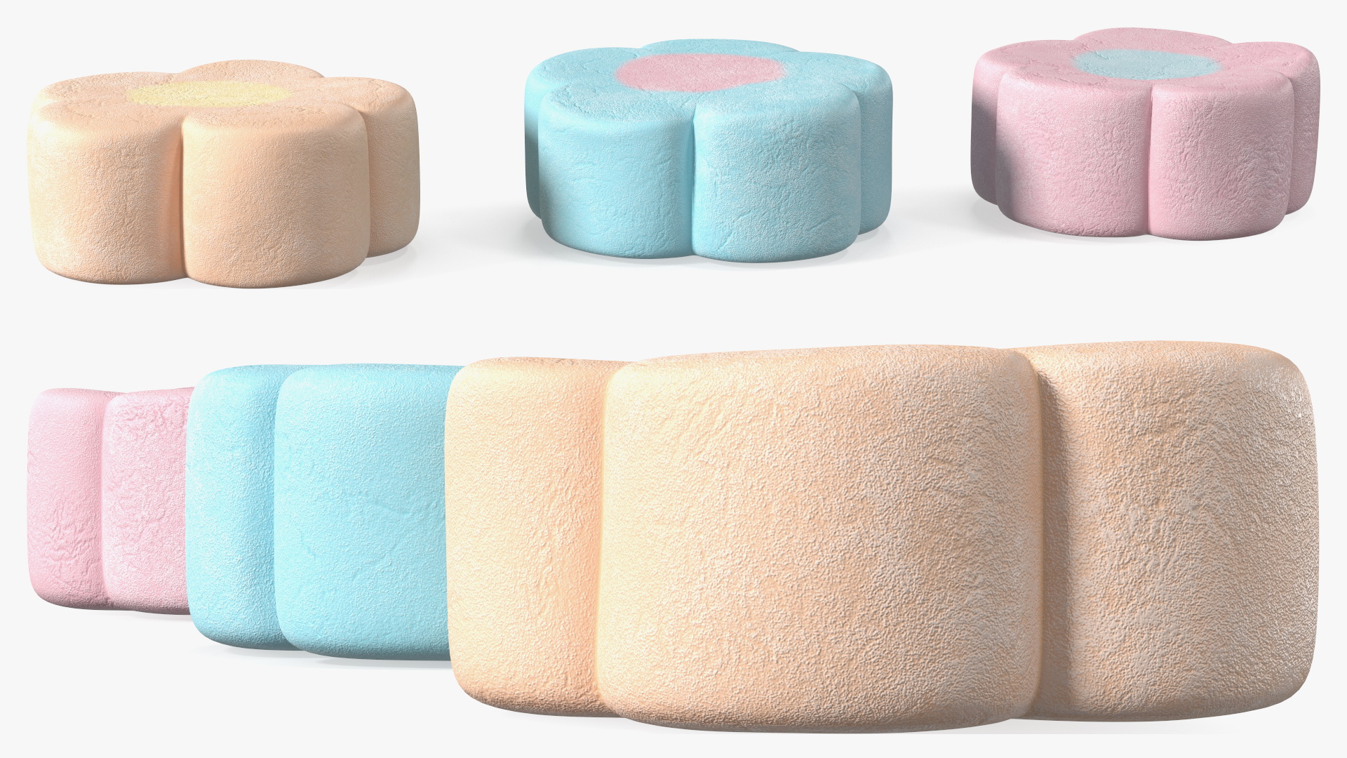 3D Flower Shaped Marshmallows