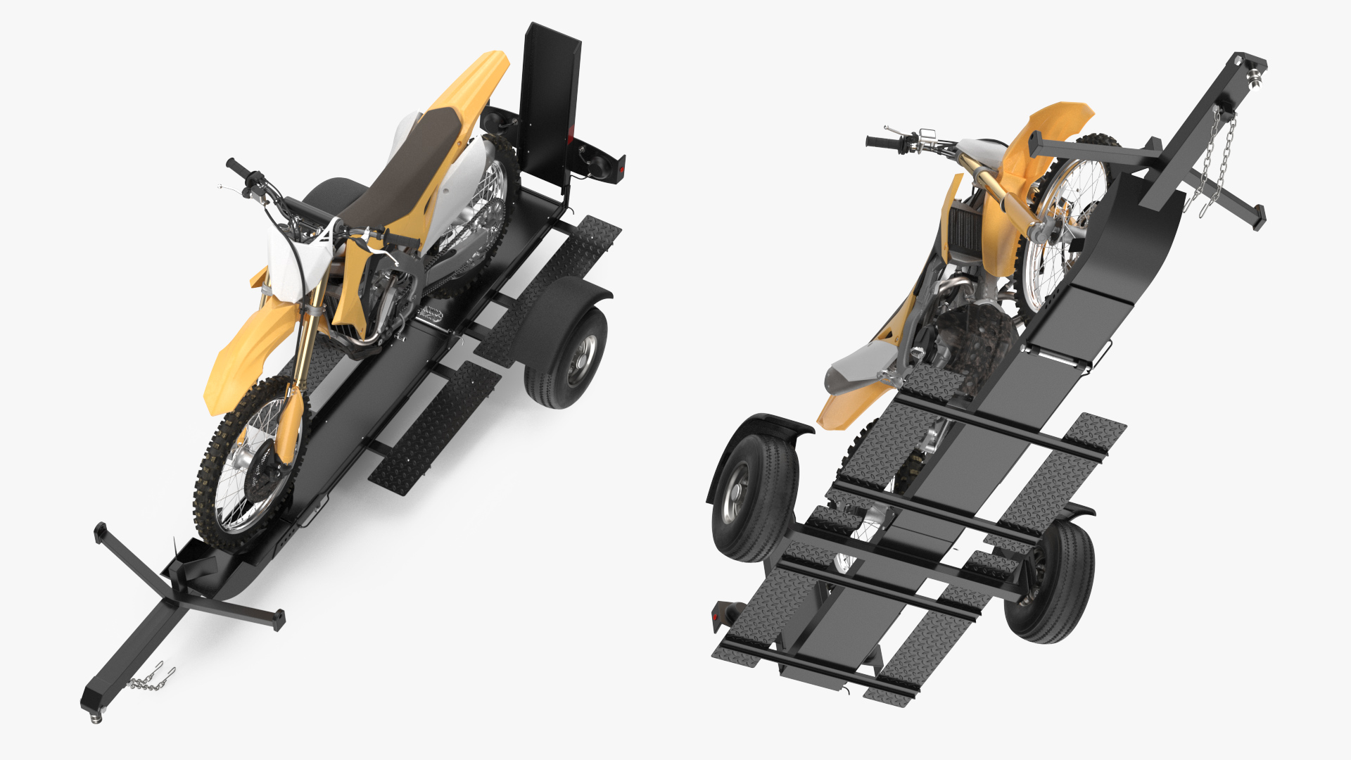 3D Motorcycle Trailer with Motorbike model