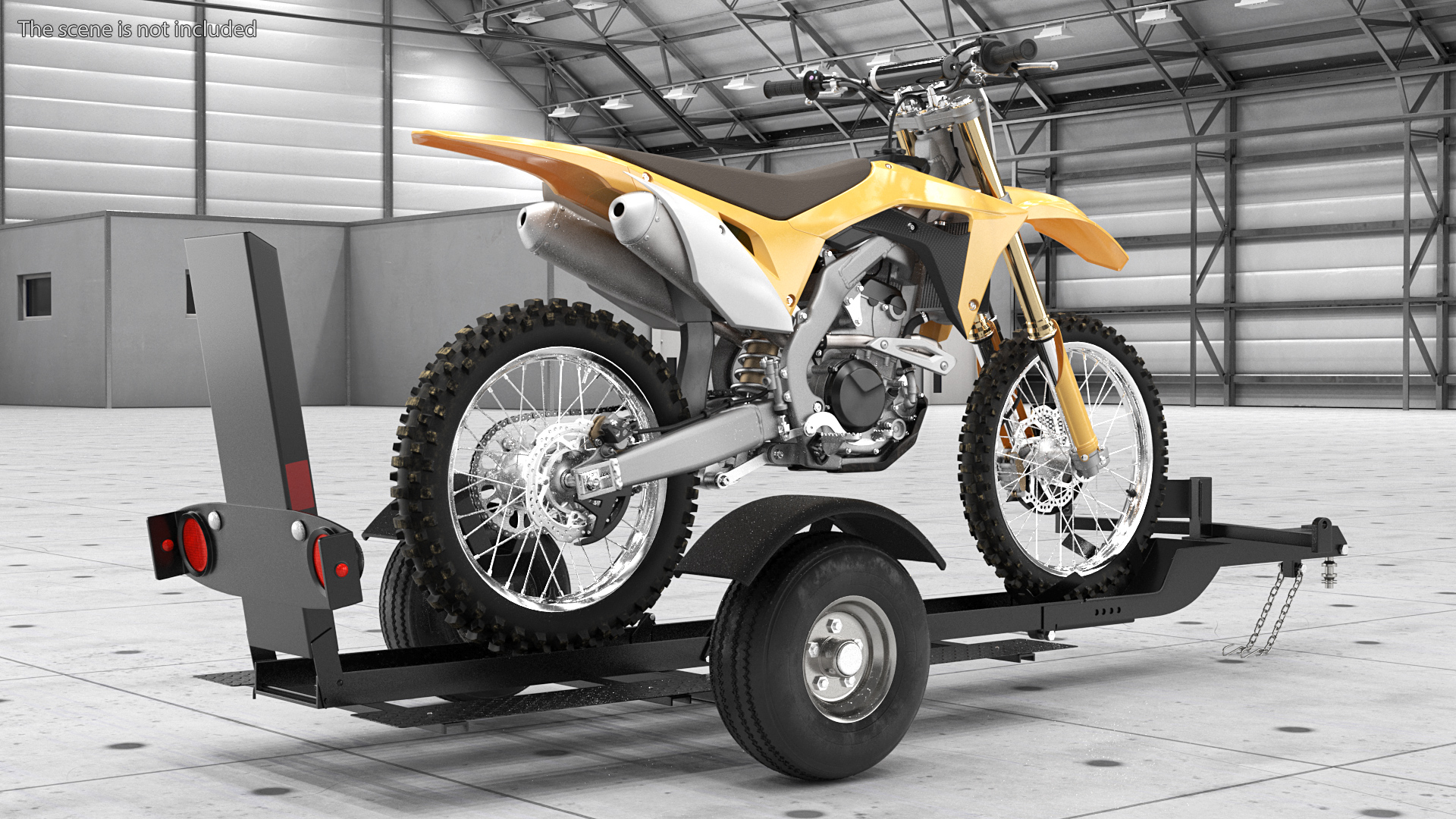 3D Motorcycle Trailer with Motorbike model