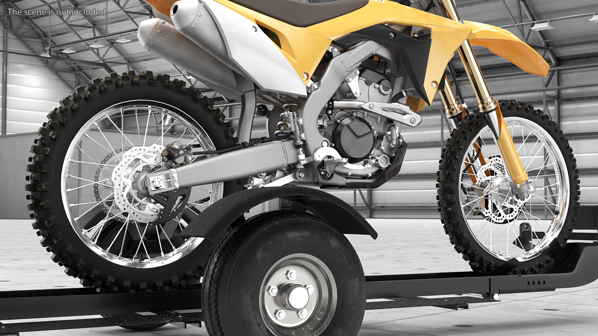 3D Motorcycle Trailer with Motorbike model