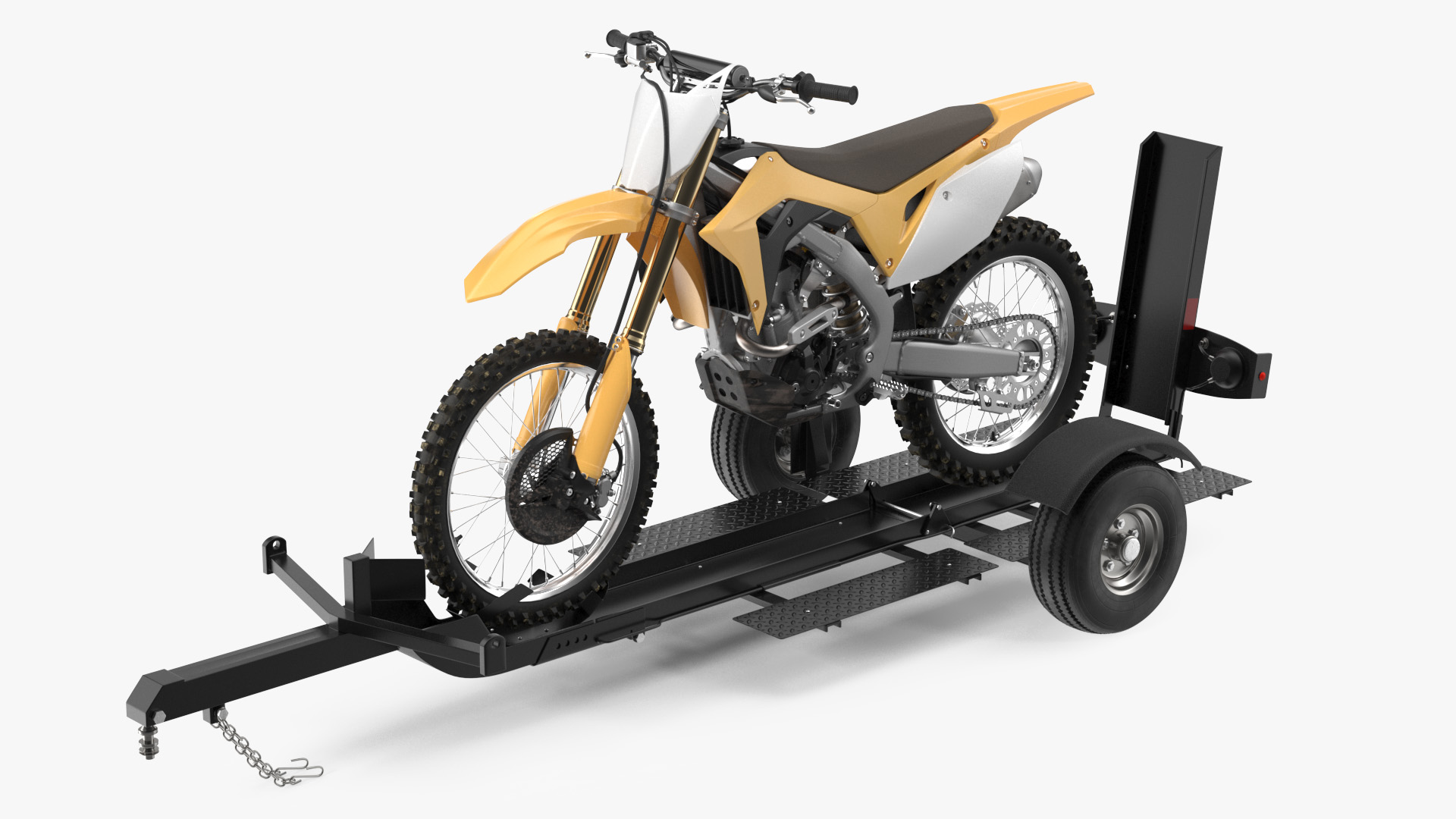 3D Motorcycle Trailer with Motorbike model