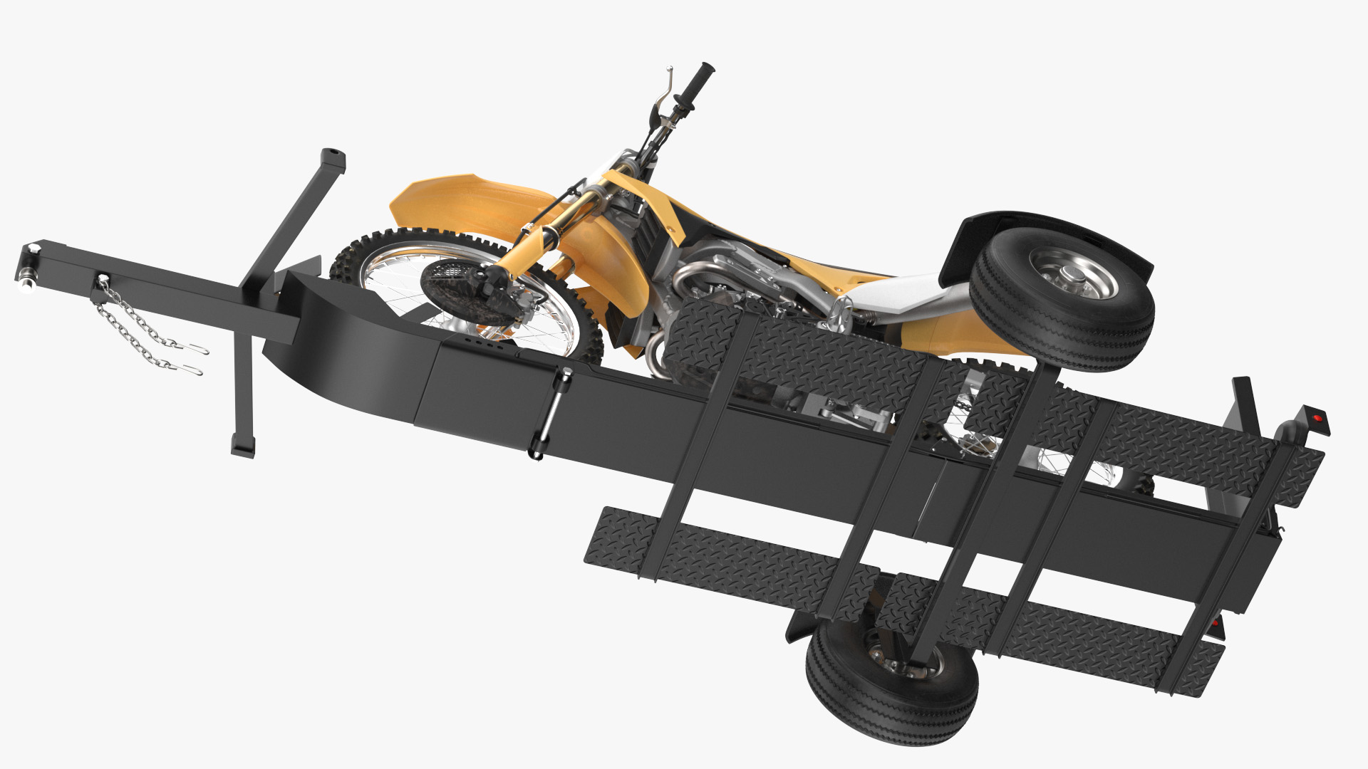 3D Motorcycle Trailer with Motorbike model