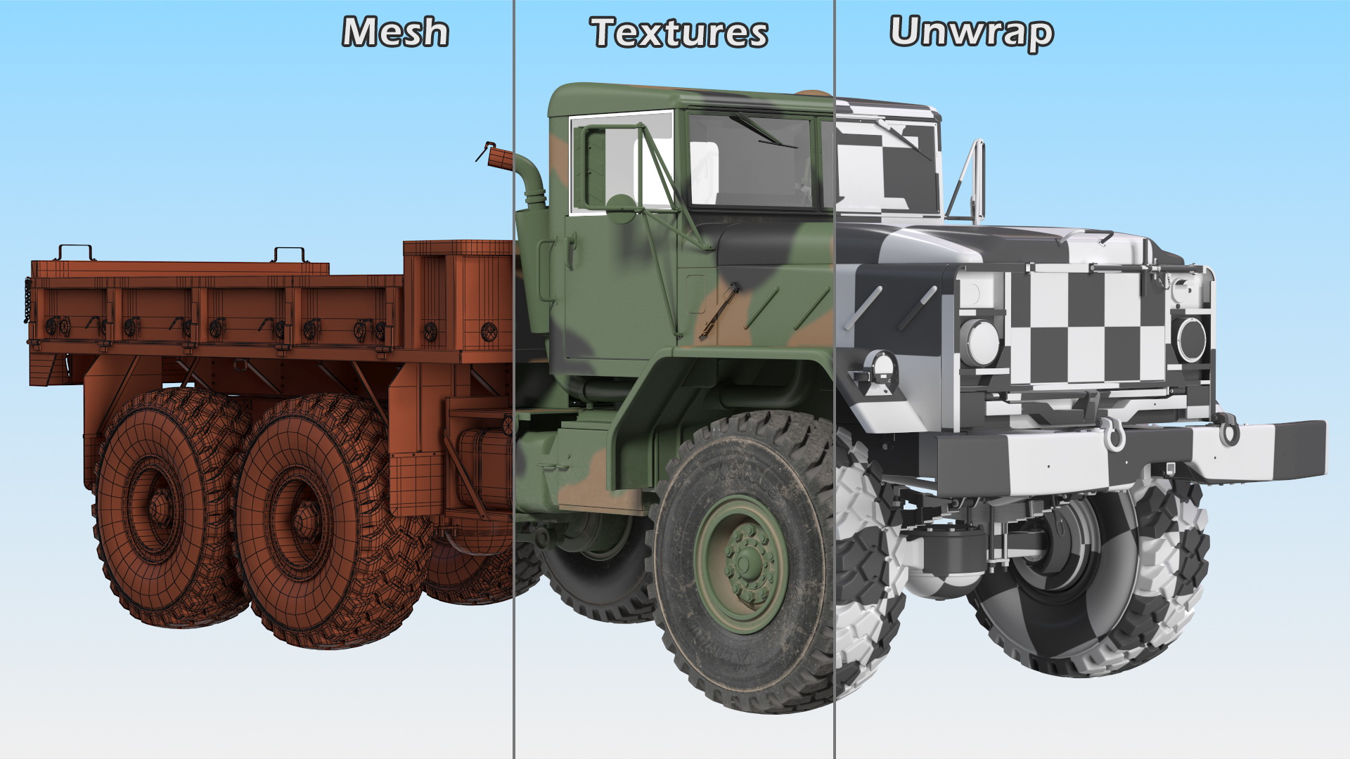 3D M939 Military Cargo Truck Green