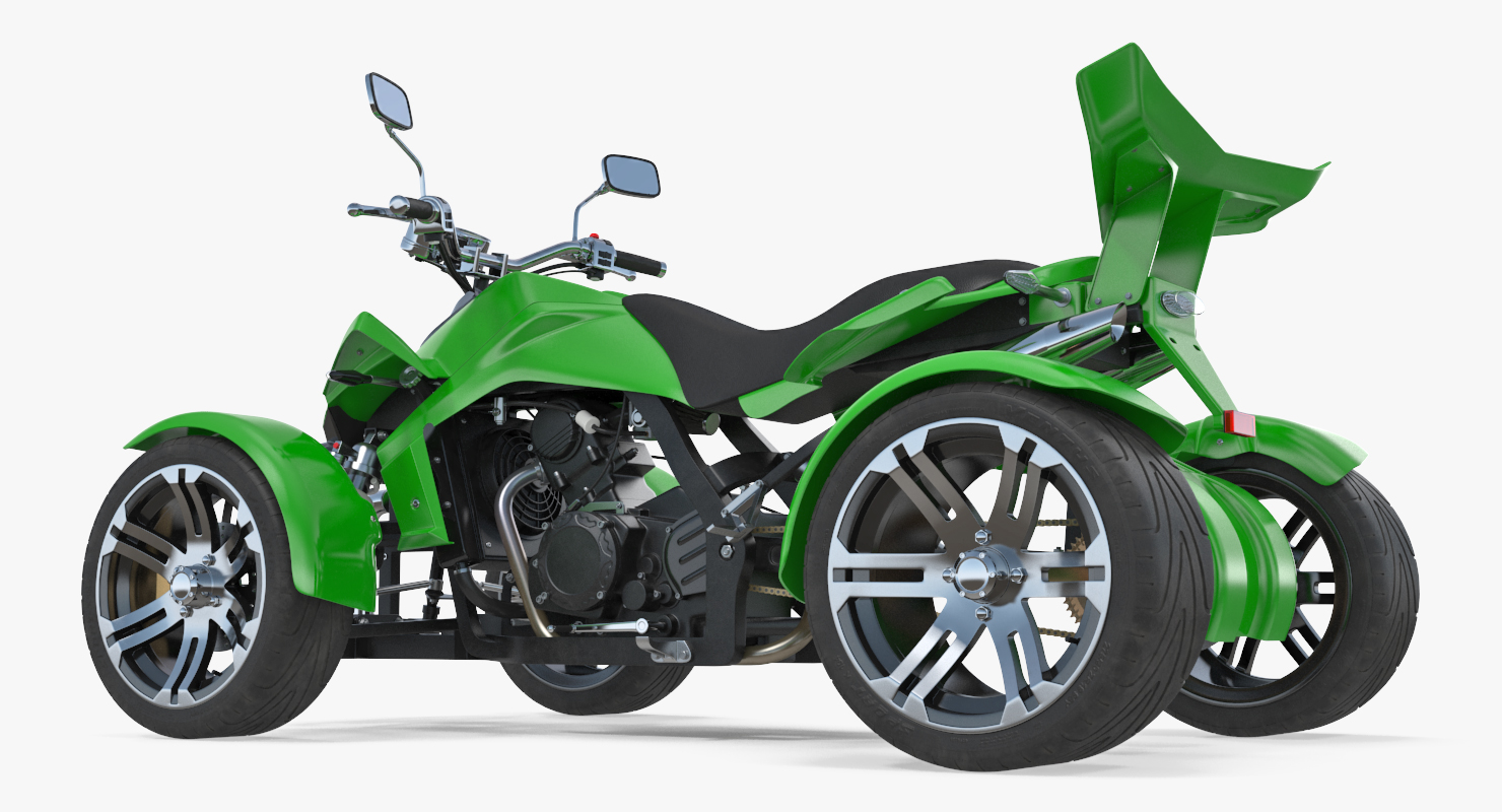 Quad Bike Spy Racing 350CC Buggy ATV Green Rigged 3D model