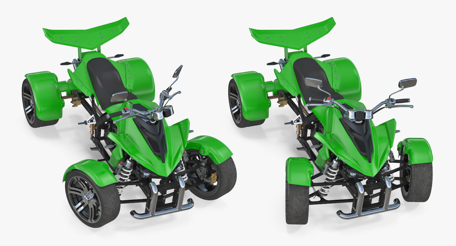 Quad Bike Spy Racing 350CC Buggy ATV Green Rigged 3D model