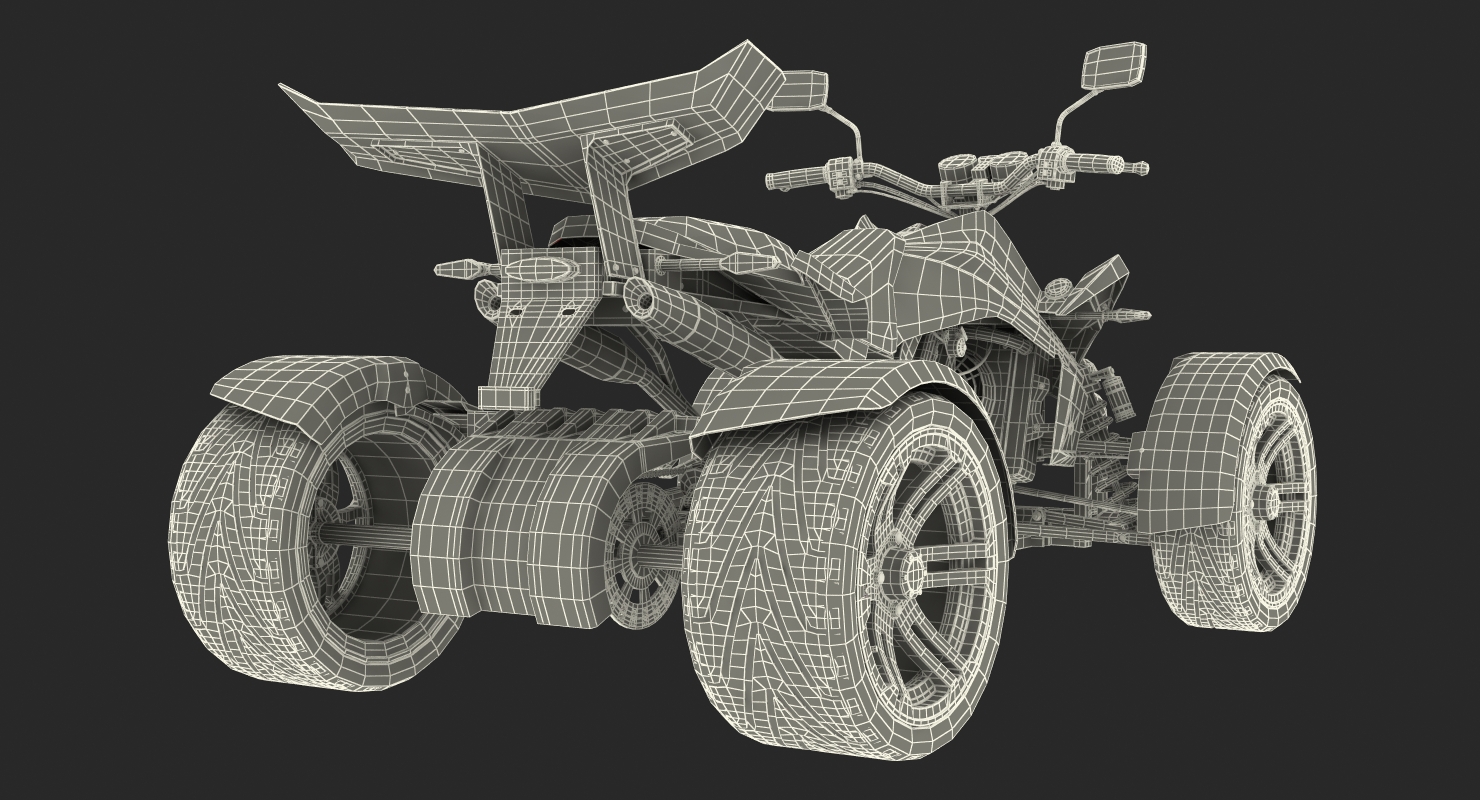 Quad Bike Spy Racing 350CC Buggy ATV Green Rigged 3D model