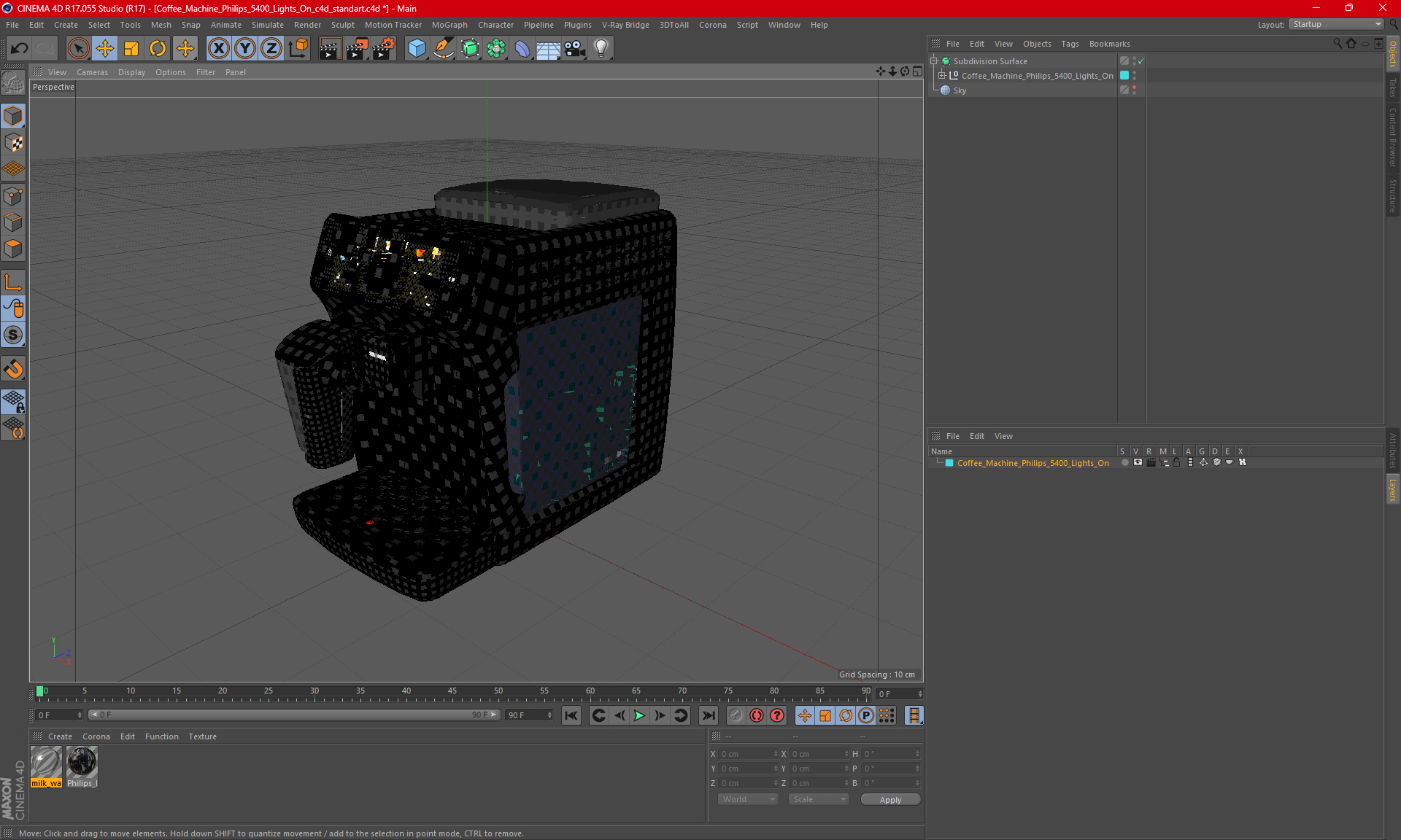 Coffee Machine Philips 5400 Lights On 3D