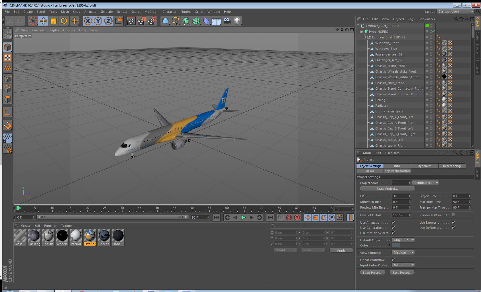 3D Embraer E-Jet E195-E2