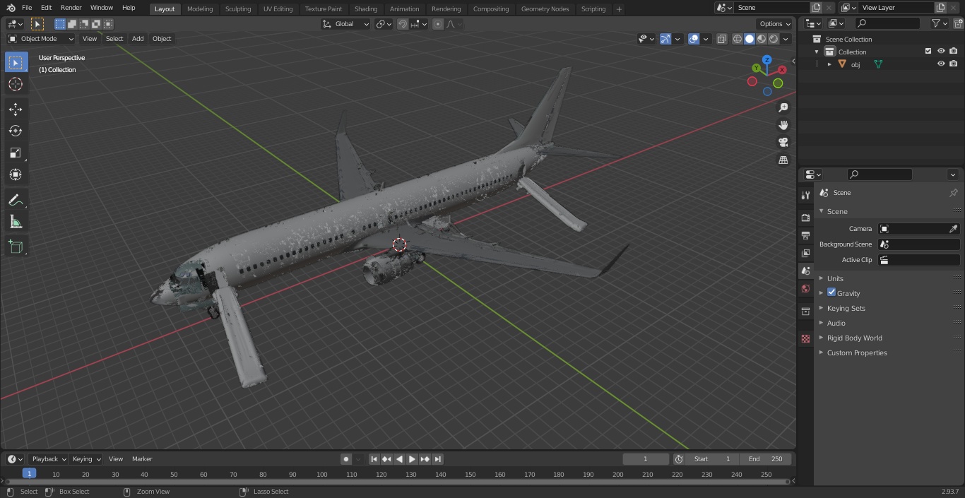 3D Boeing 737 900 ER Delta with Inflatable Evacuation Sliders model